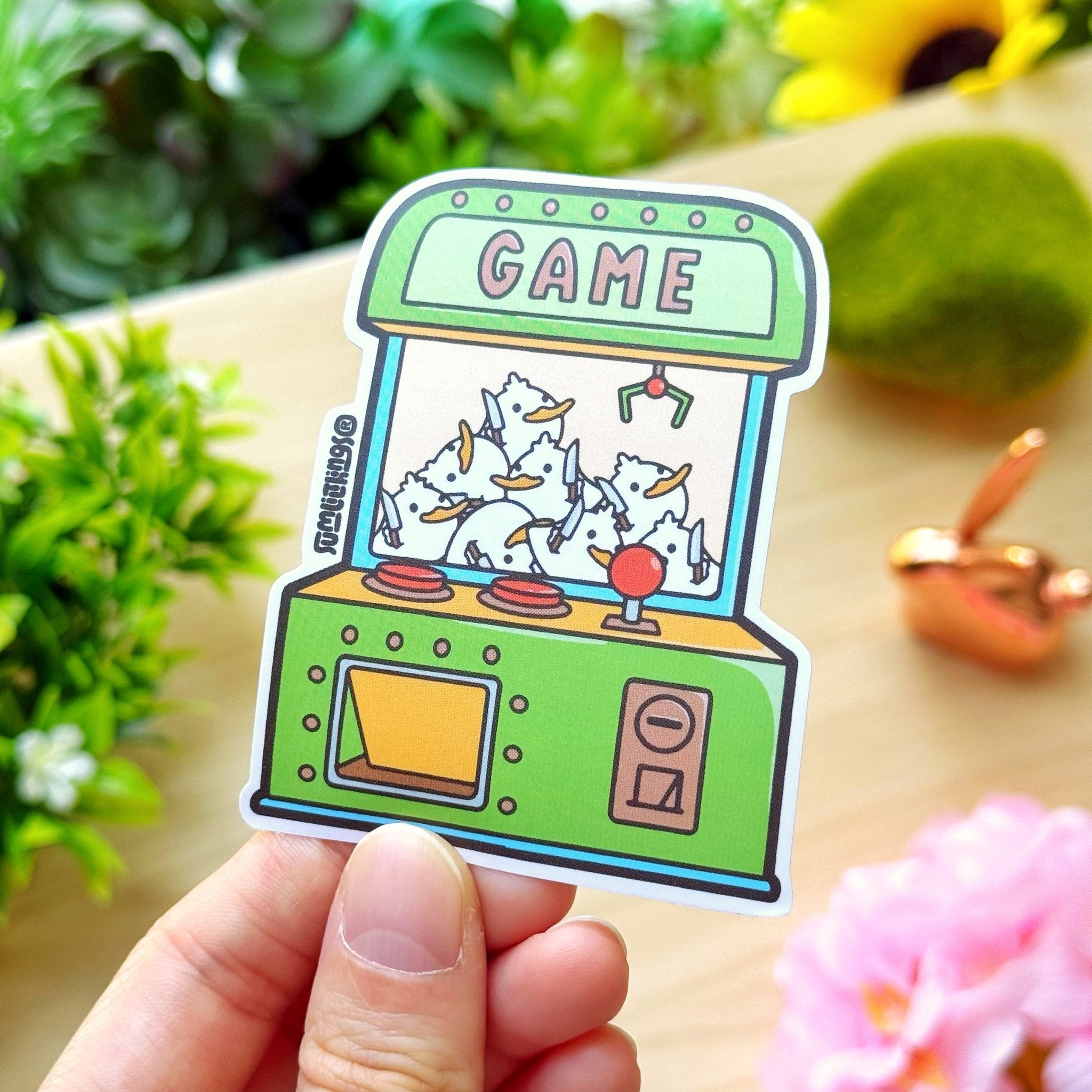 Vinyl Sticker - Duck Plushie Claw Machine - SumLilThings