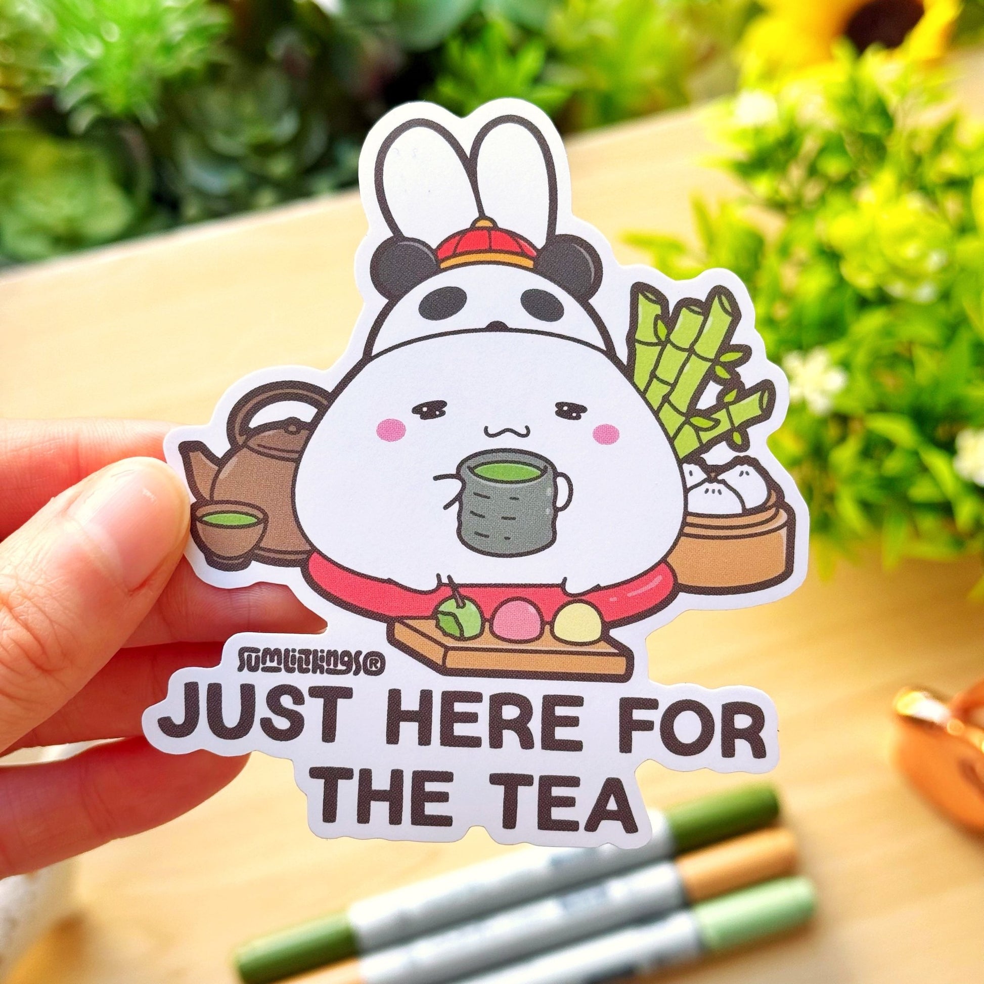 Vinyl Sticker - Just Here For the Tea - SumLilThings