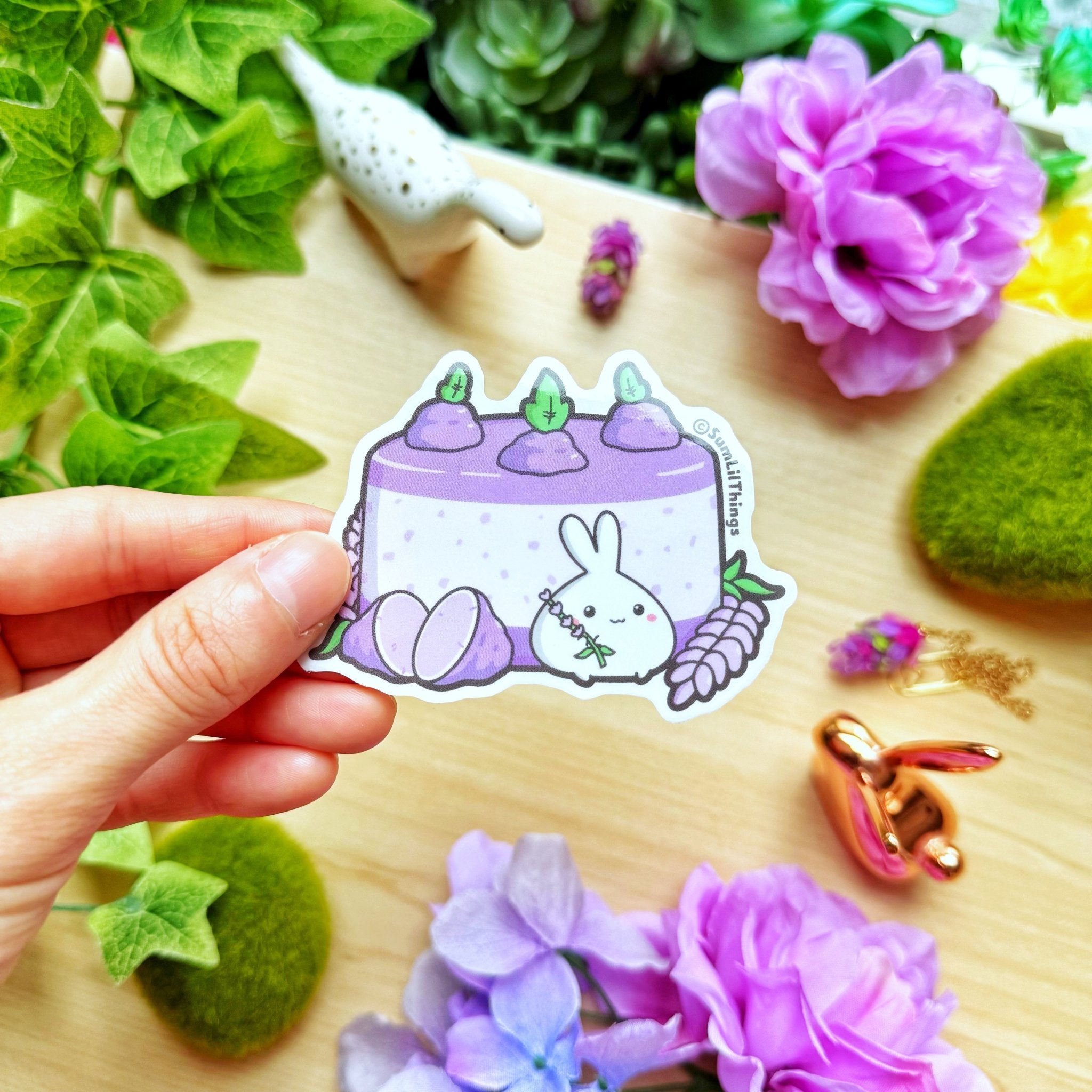 Vinyl Sticker - Lavender Flan (Transparent) - SumLilThings