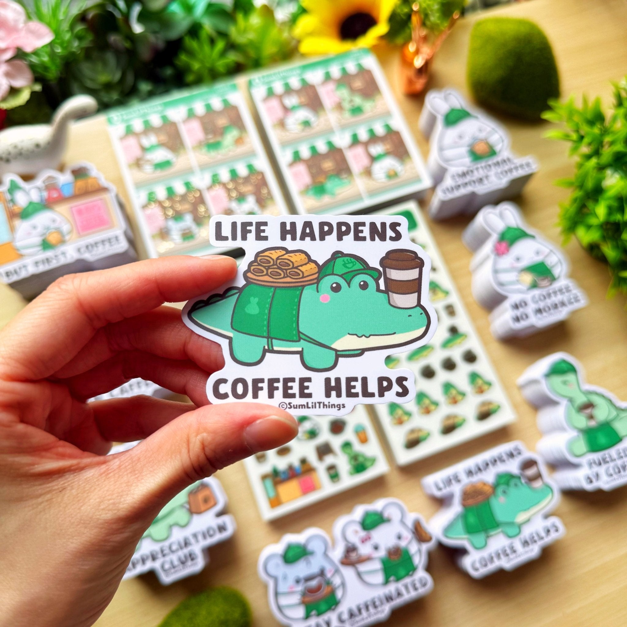 Vinyl Sticker - Life Happens, Coffee Helps - SumLilThings