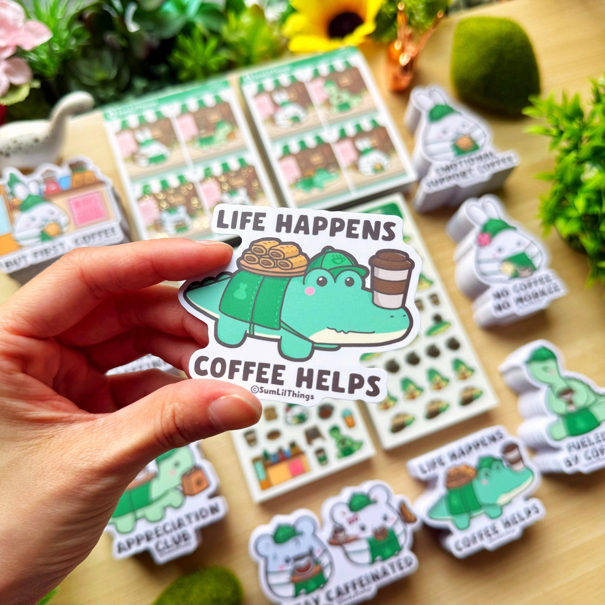 Vinyl Sticker - Life Happens, Coffee Helps - SumLilThings