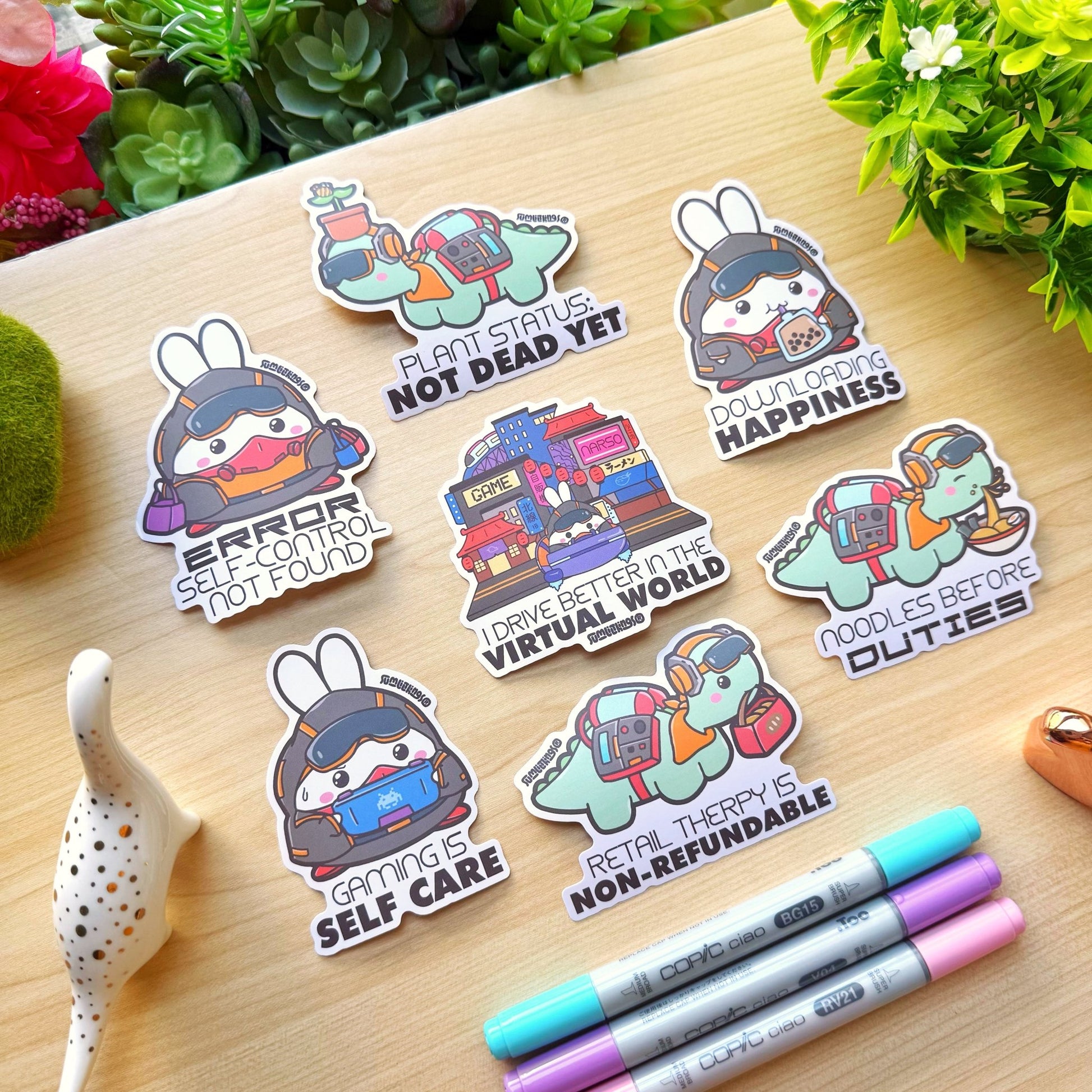 Vinyl Sticker - Lil' Cyber City Life (Set of 7) - SumLilThings