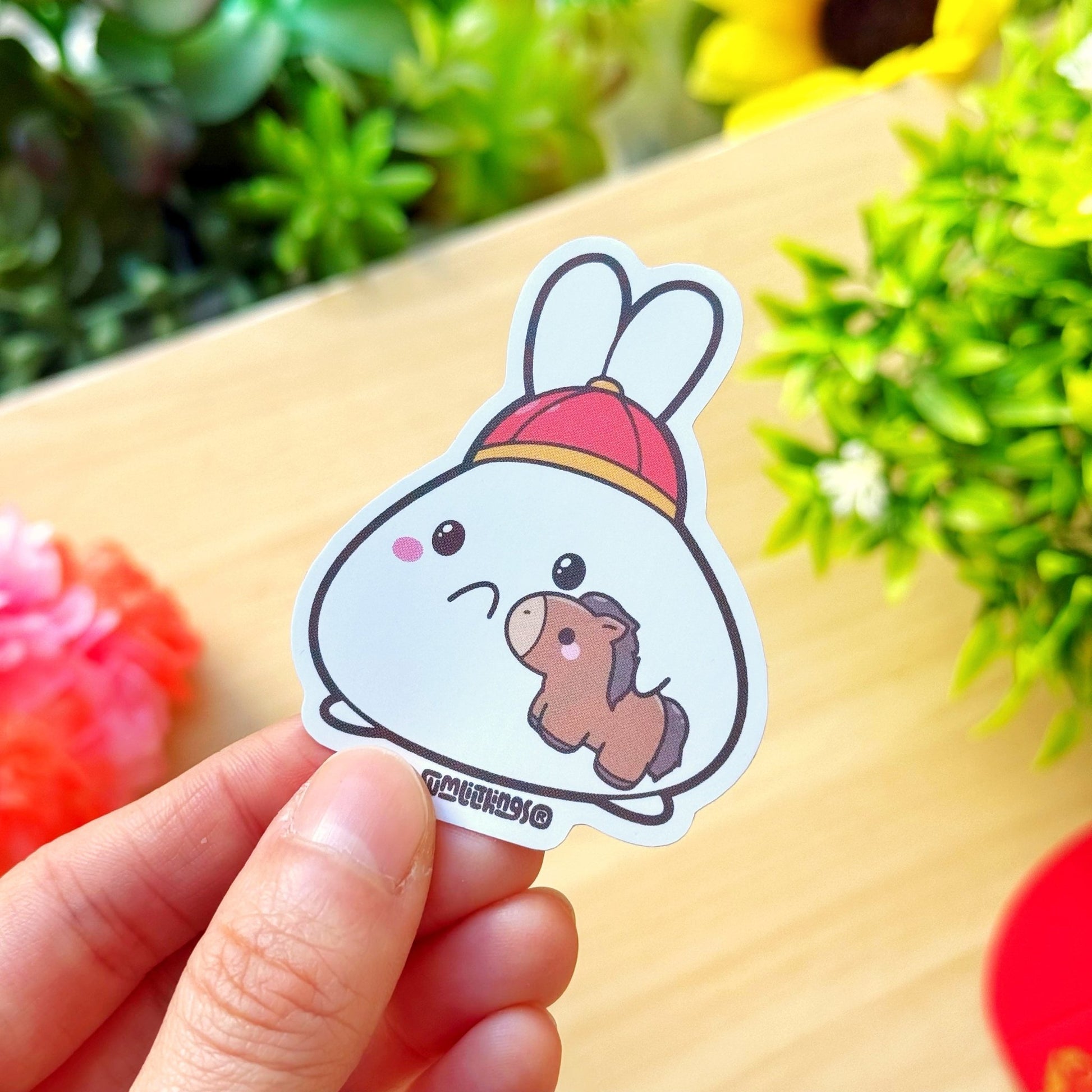 Vinyl Sticker - Lil with Horse Plushie - SumLilThings