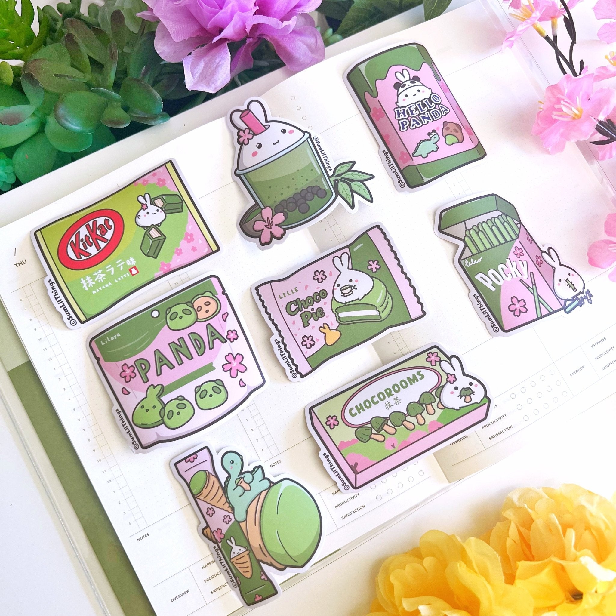 Vinyl Sticker - Matcha Munchies (Set of 8) - SumLilThings