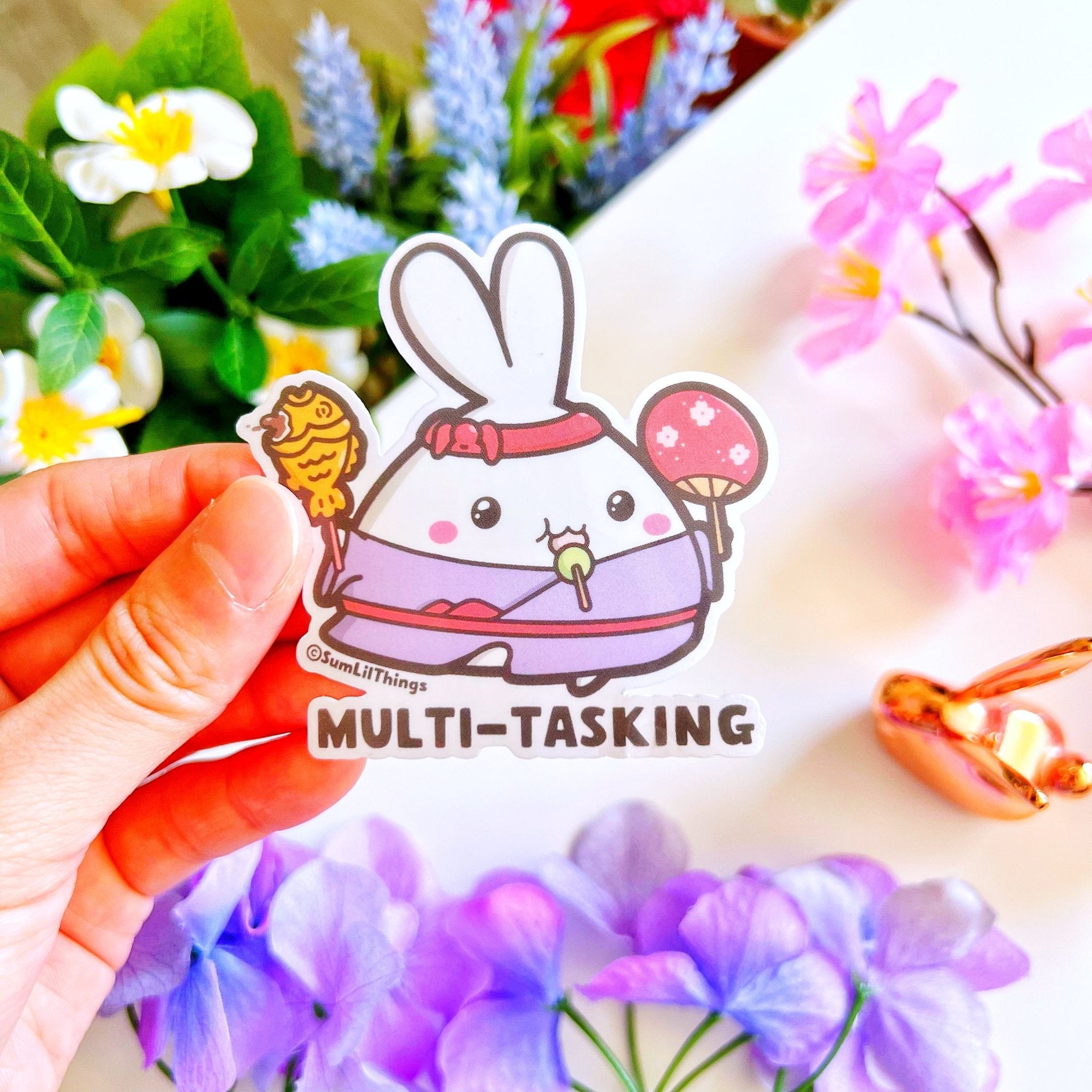 Multitasking Lady Sticker Vinyl Sticker - Multi-Tasking Lil (Transparent) – SumLilThings