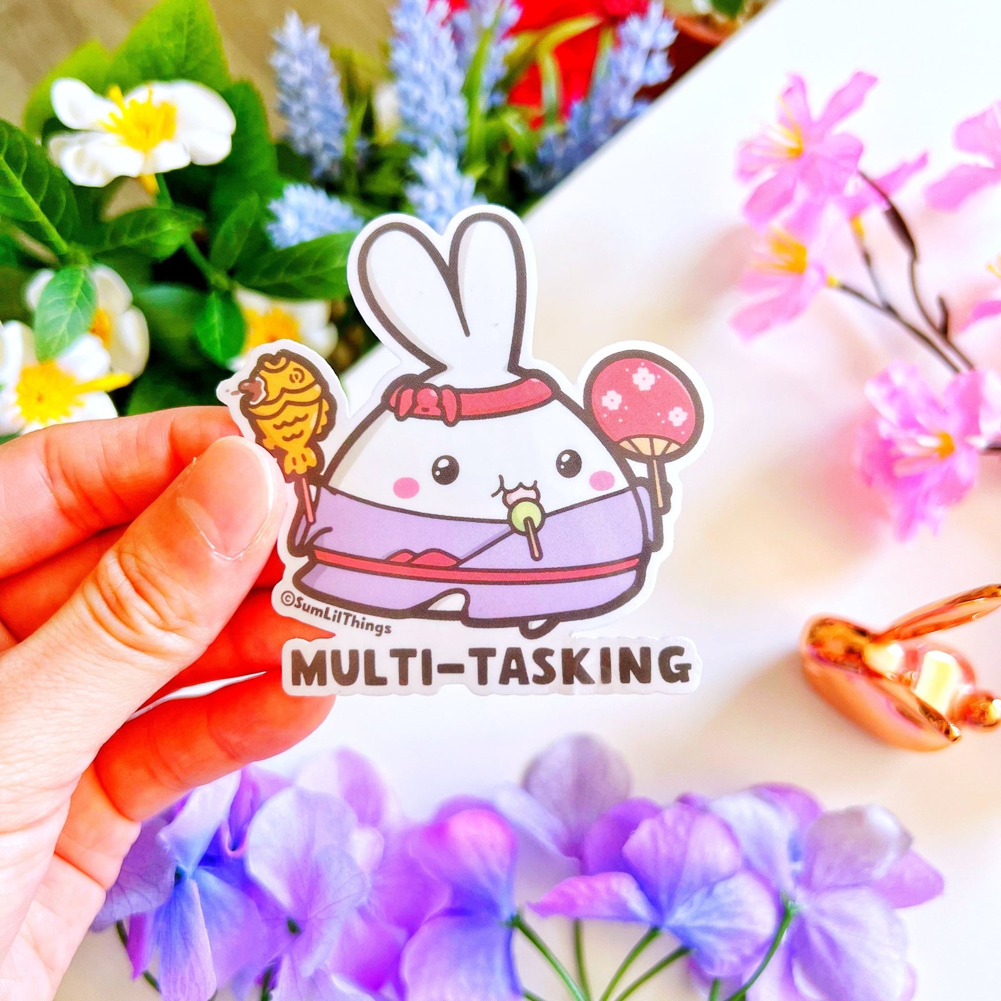 Vinyl Sticker - Multi - Tasking Lil (Transparent) - SumLilThings