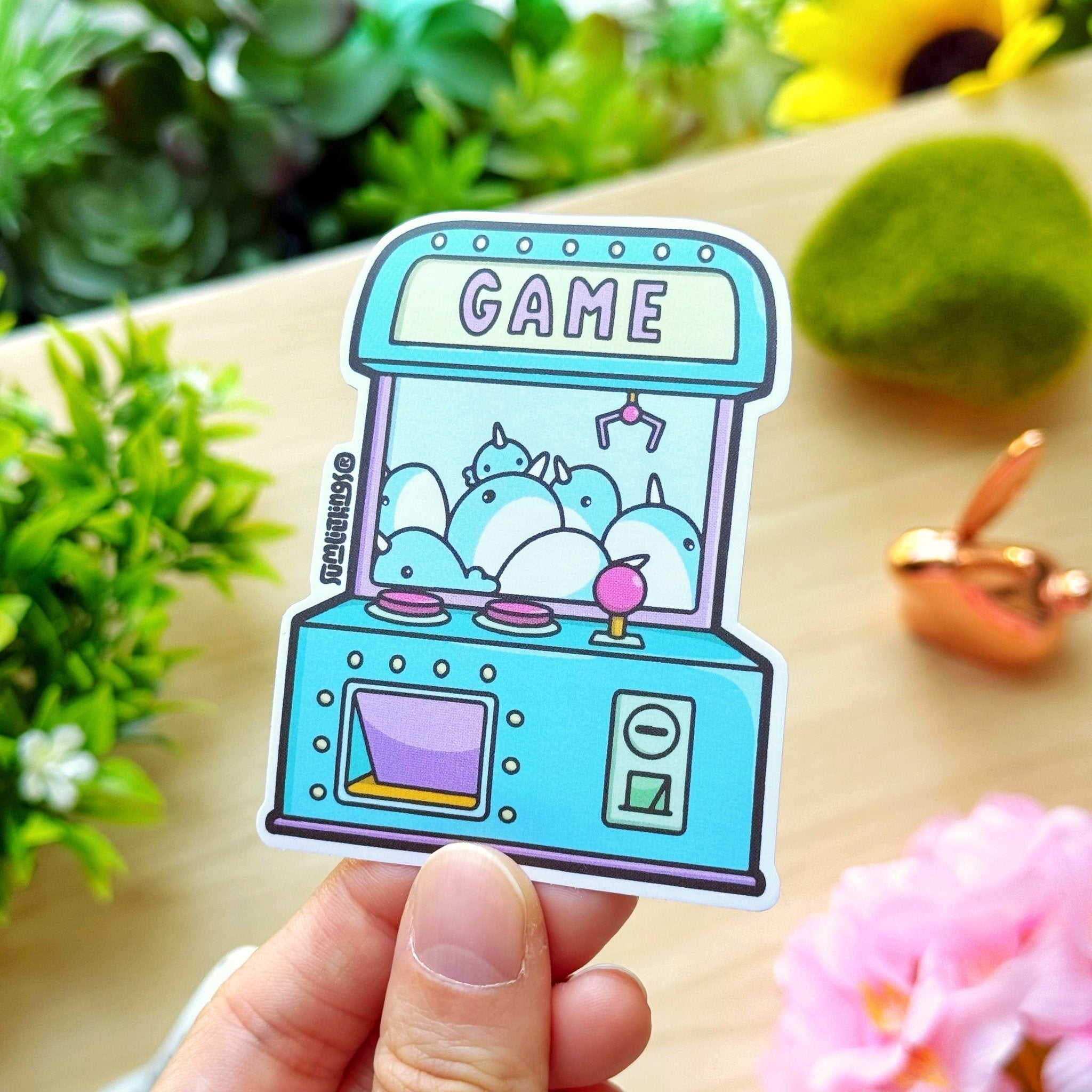 Vinyl Sticker - Narwhal Plushie Claw Machine - SumLilThings