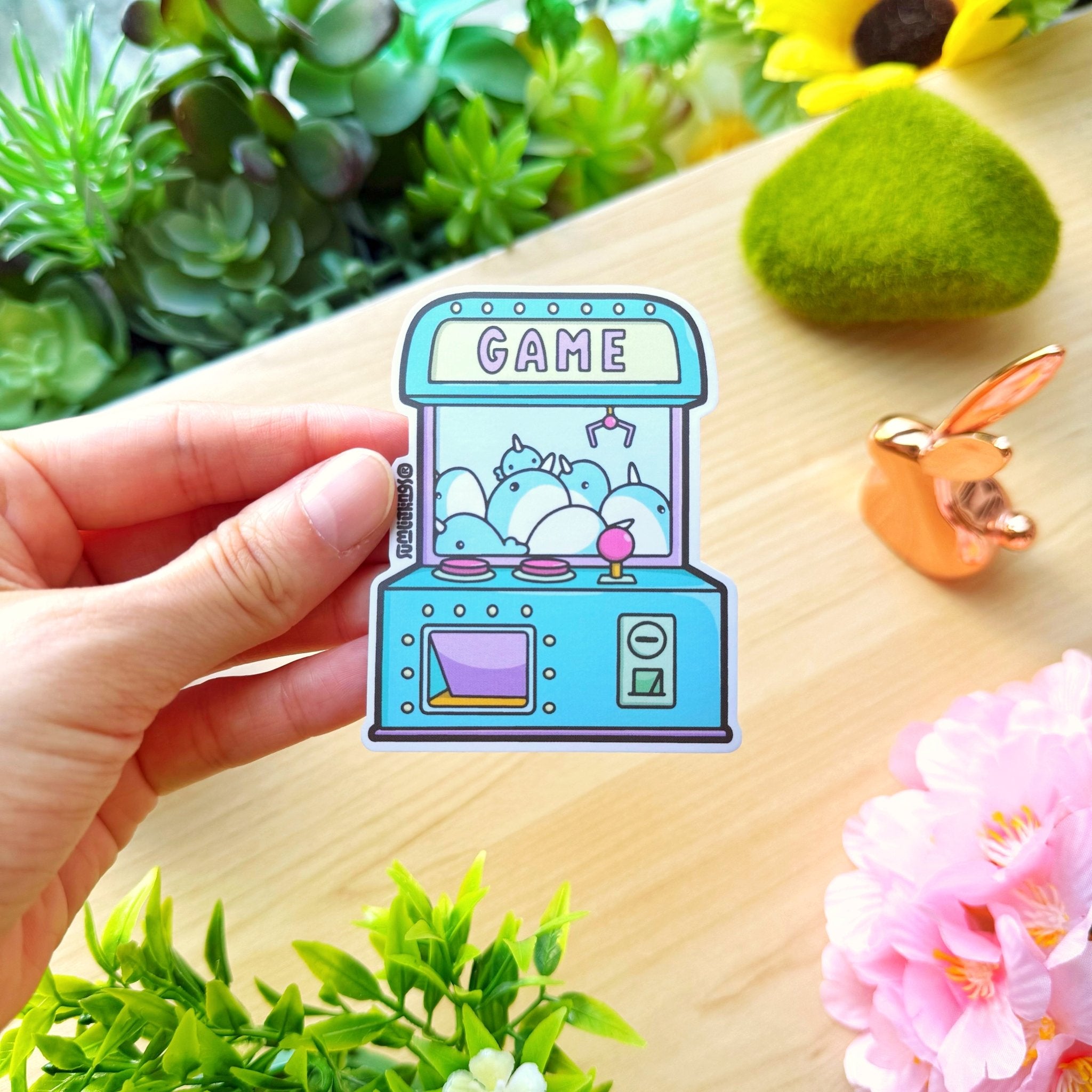 Vinyl Sticker - Narwhal Plushie Claw Machine - SumLilThings