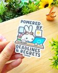 Vinyl Sticker - Powered by Deadlines & Regrets - SumLilThings