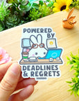 Vinyl Sticker - Powered by Deadlines & Regrets - SumLilThings