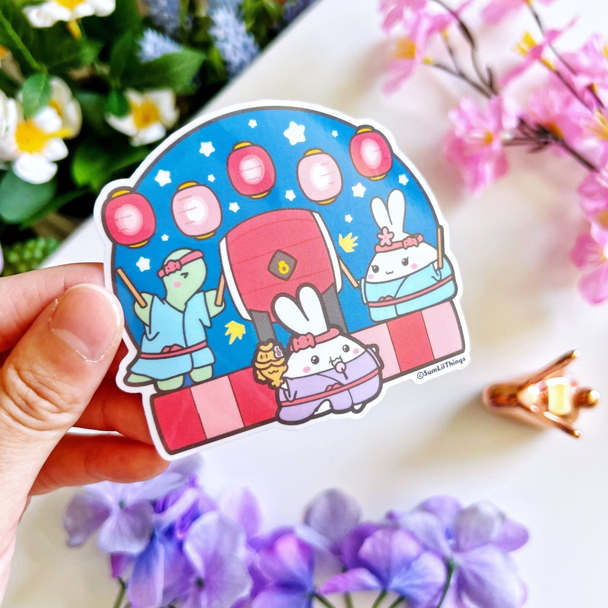 Vinyl Sticker - Taiko Performance (Transparent) - SumLilThings