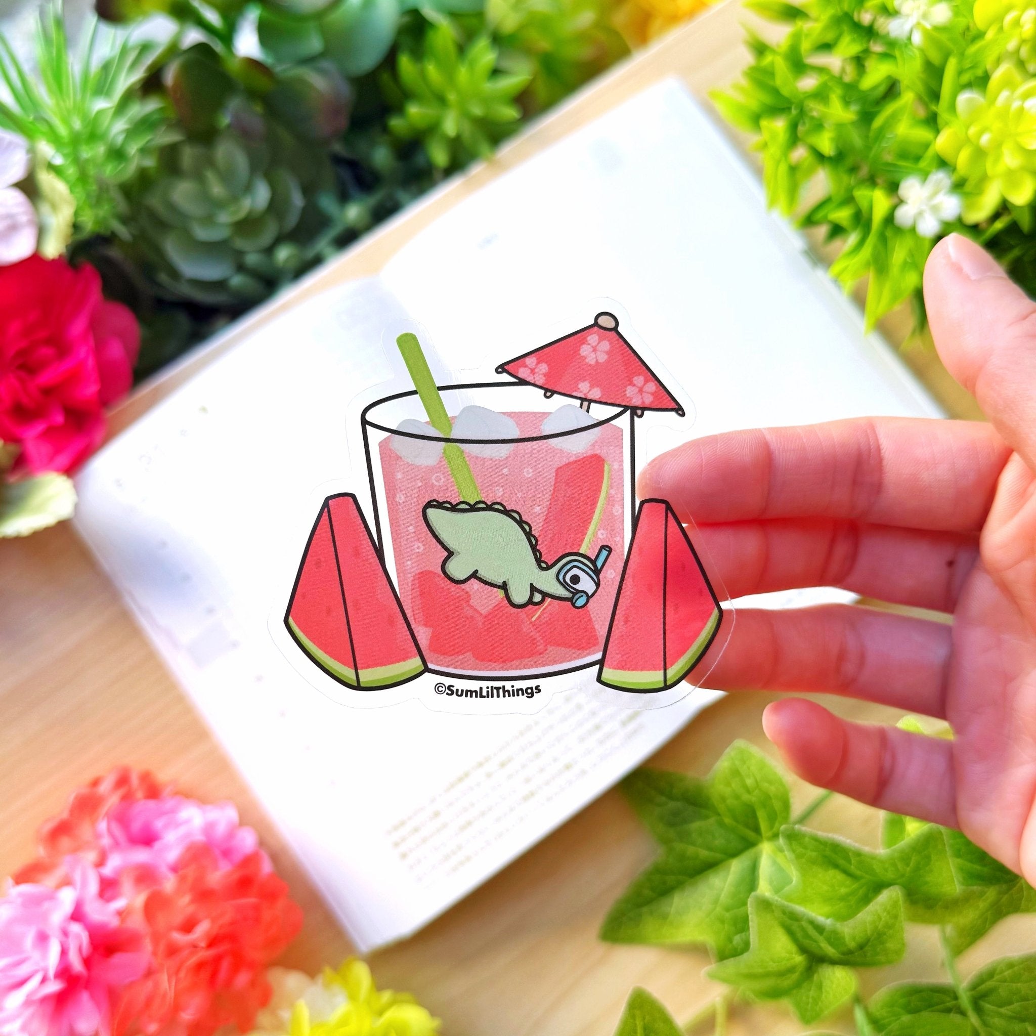 Vinyl Sticker - Watermelon Drink Nohnoh (Transparent) - SumLilThings