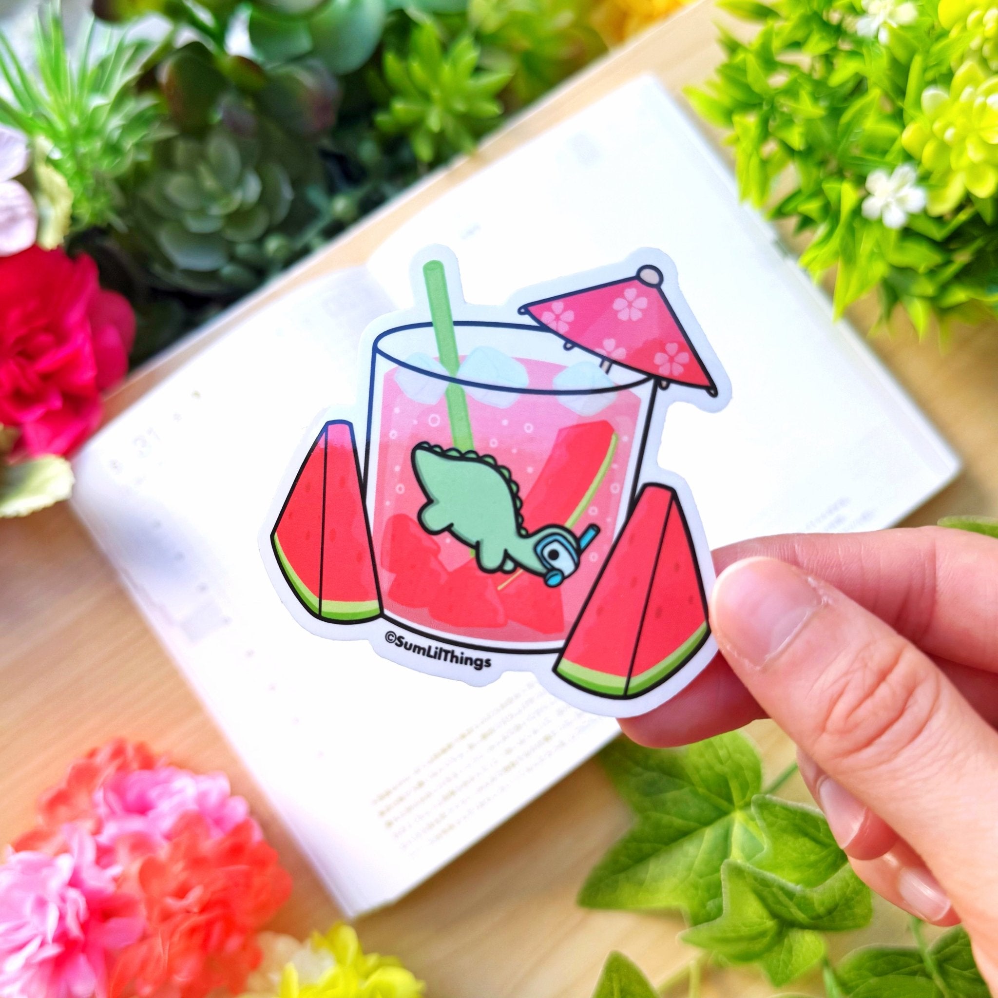 Vinyl Sticker - Watermelon Drink Nohnoh (Transparent) - SumLilThings