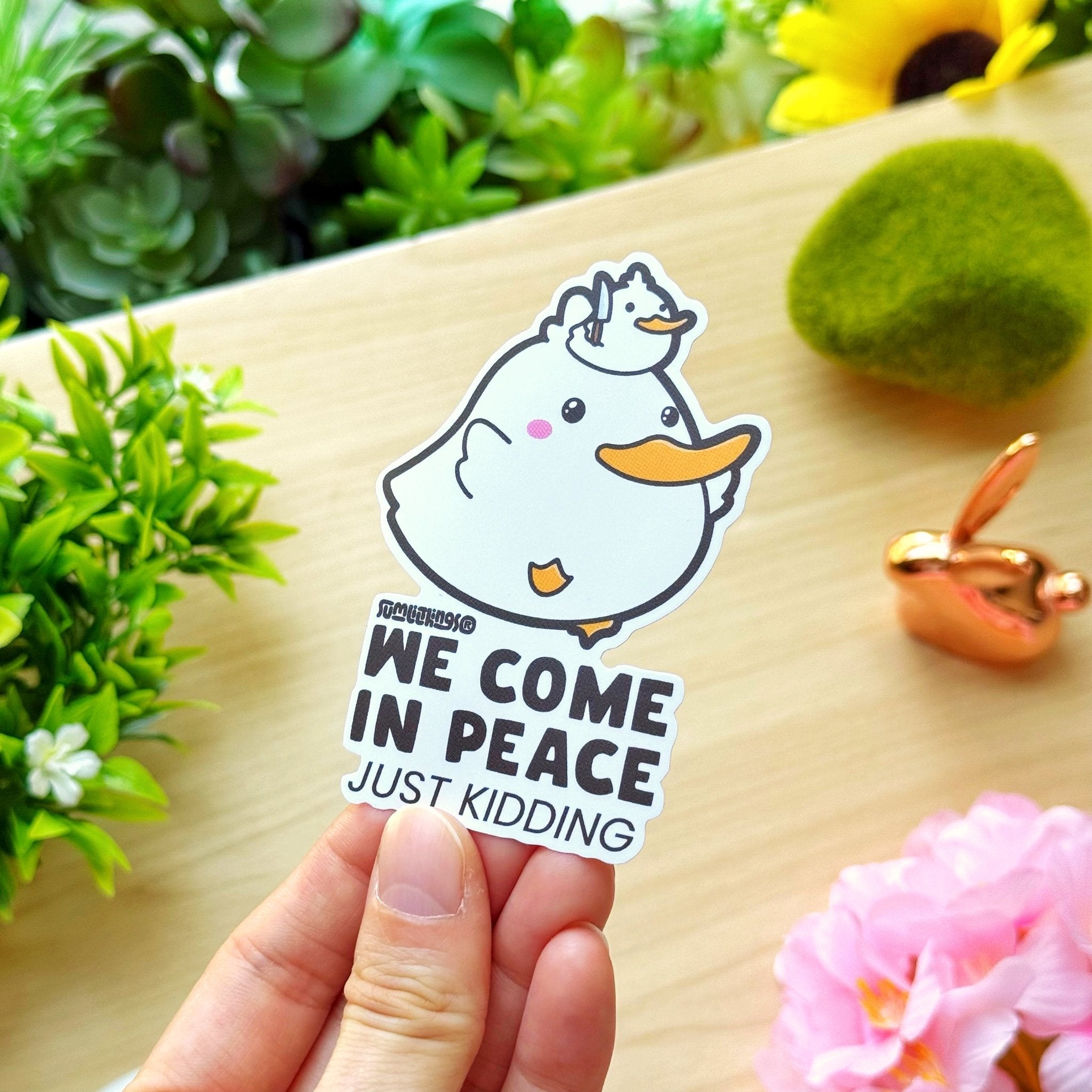 Vinyl Sticker - We Come In Peace - SumLilThings