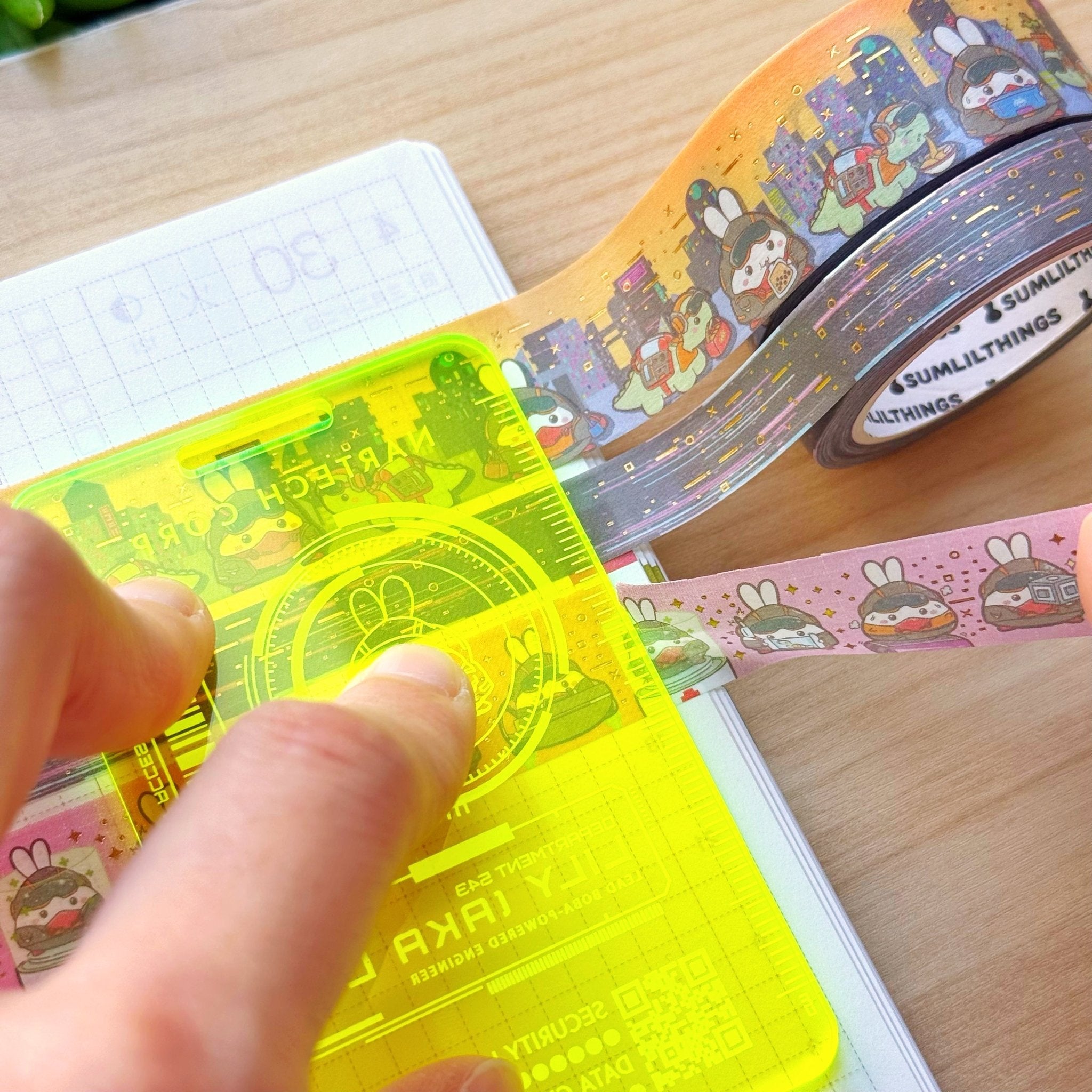 Washi Cutter - Lil&#39;s Cyber ID Card (Acrylic) - Blacklight Reactive - SumLilThings