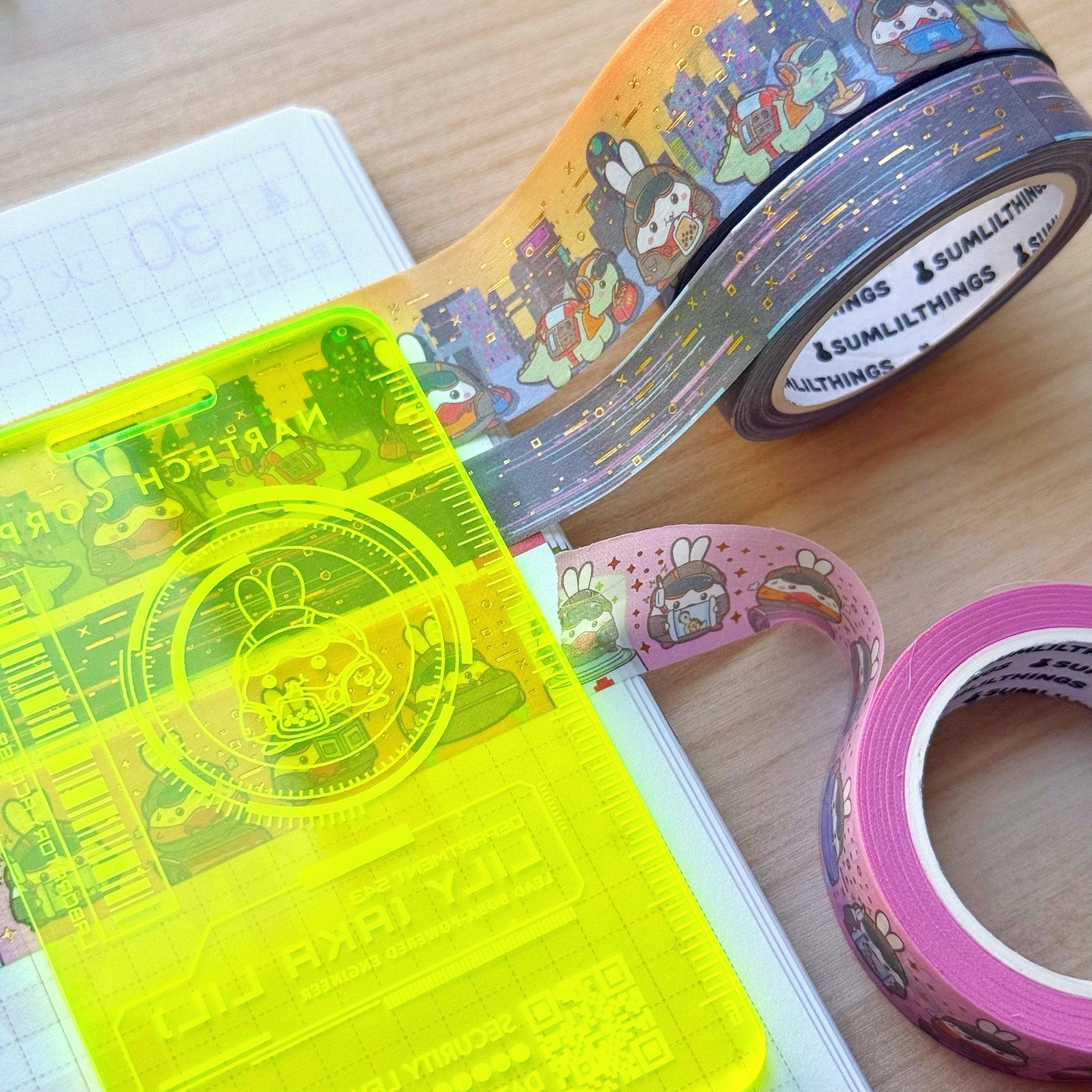 Washi Cutter - Lil&#39;s Cyber ID Card (Acrylic) - Blacklight Reactive - SumLilThings