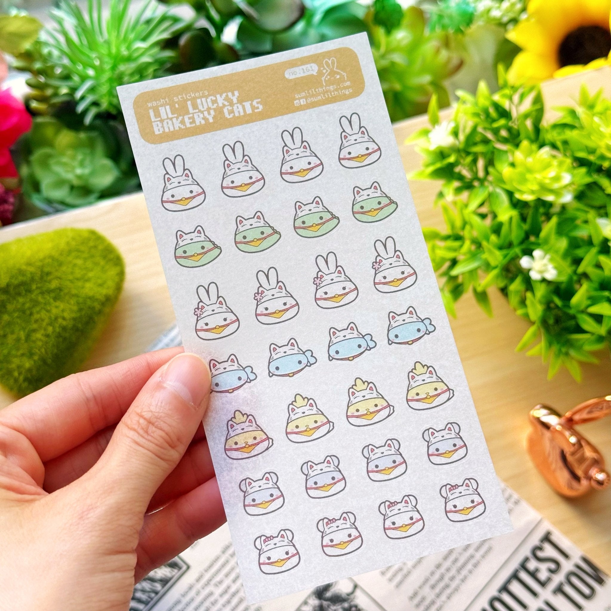 Washi Sticker - Lil' Lucky Bakery Cats - SumLilThings