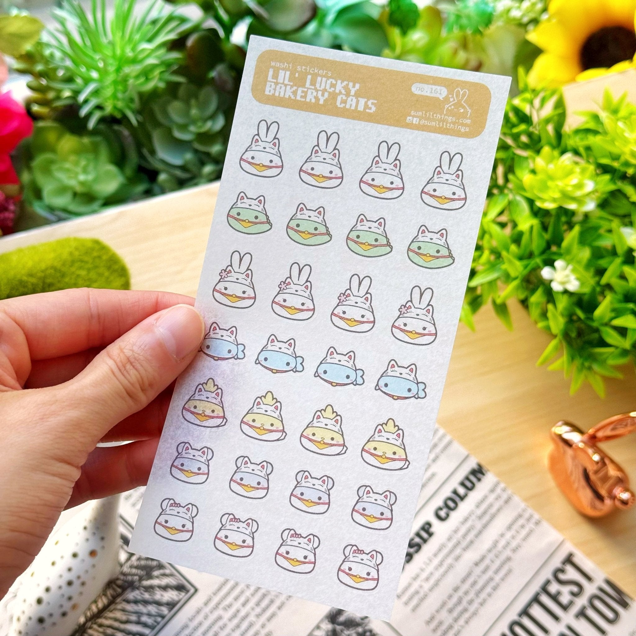 Washi Sticker - Lil' Lucky Bakery Cats - SumLilThings