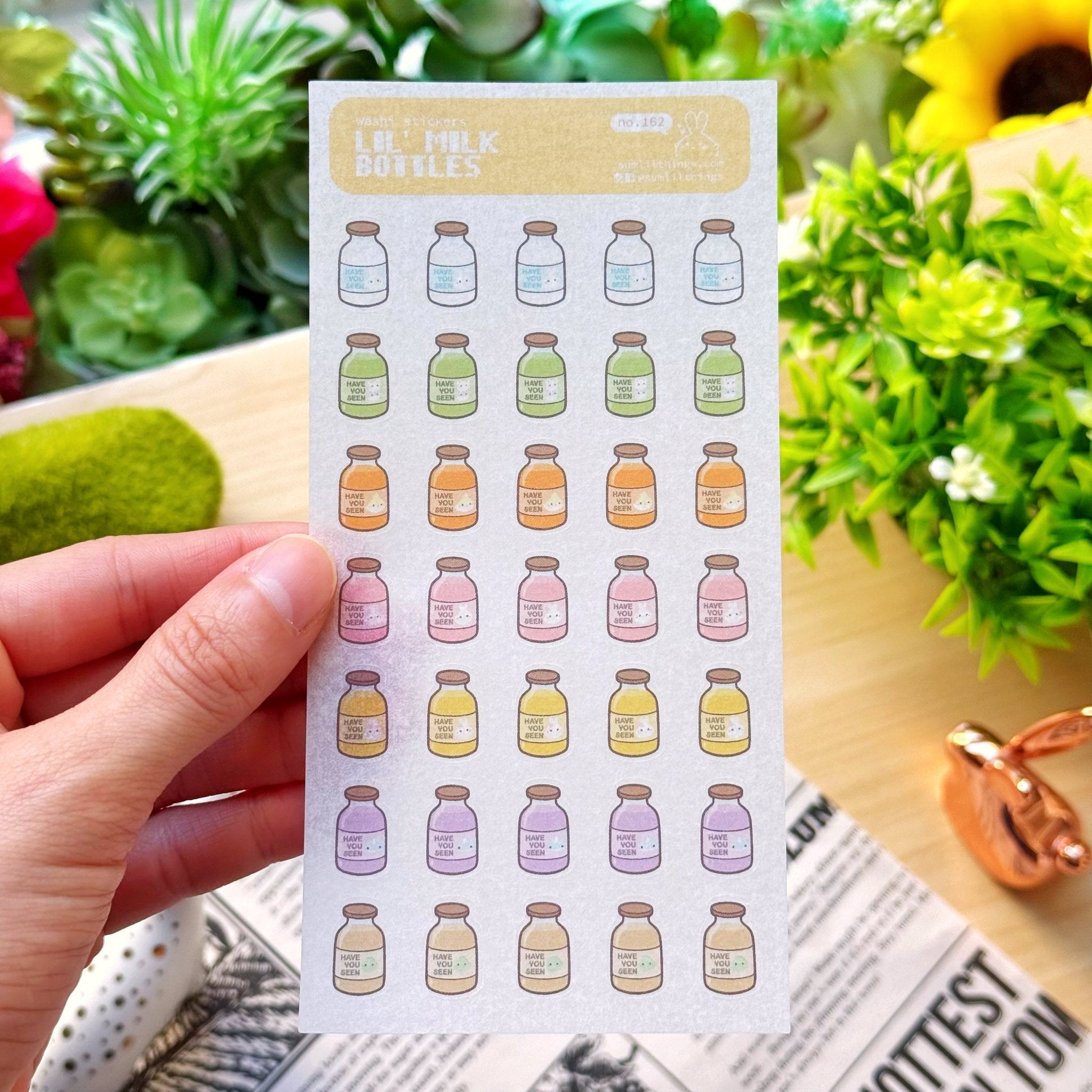 Washi Sticker - Lil' Milk Bottles - SumLilThings