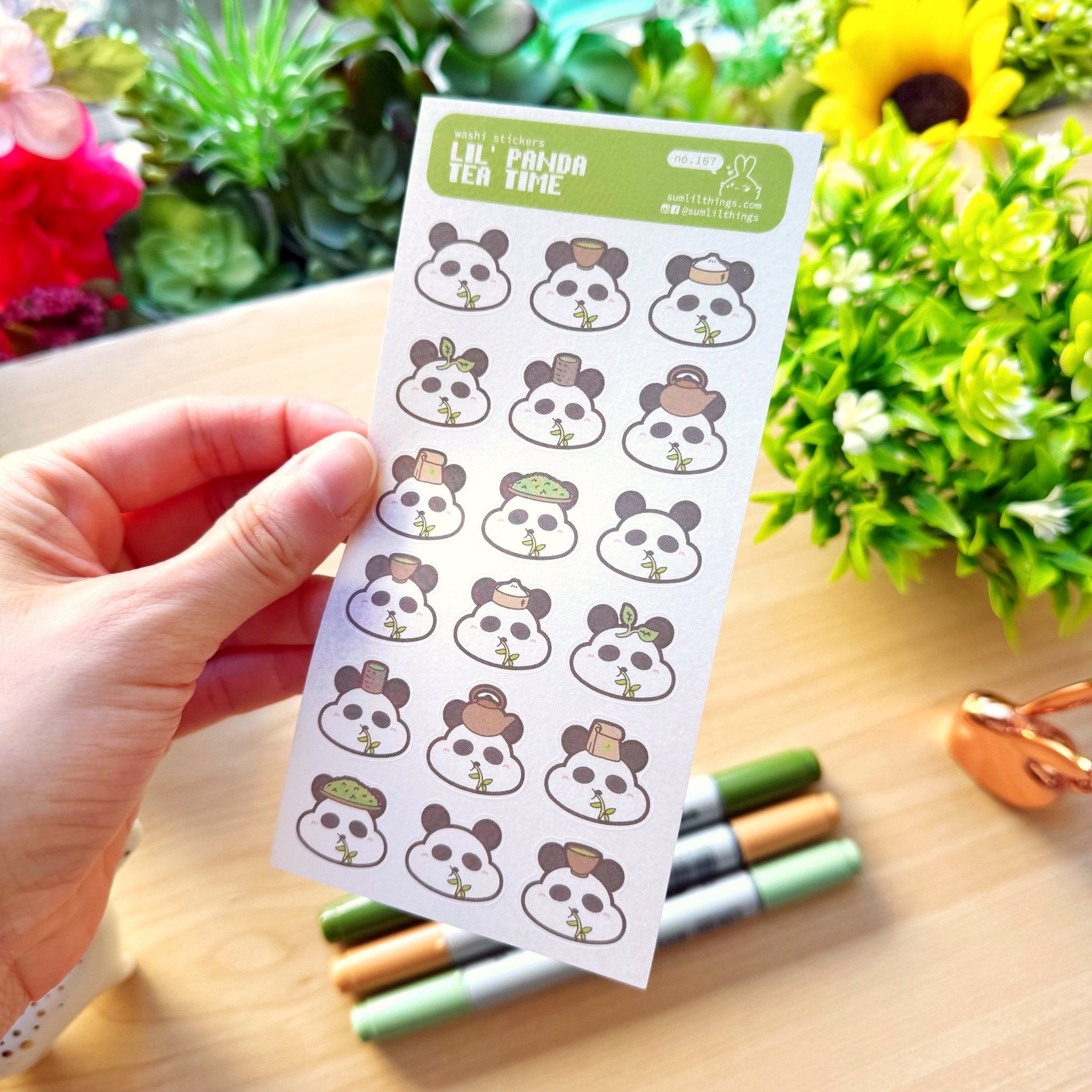 Washi Sticker - Lil' Panda Tea Time - SumLilThings
