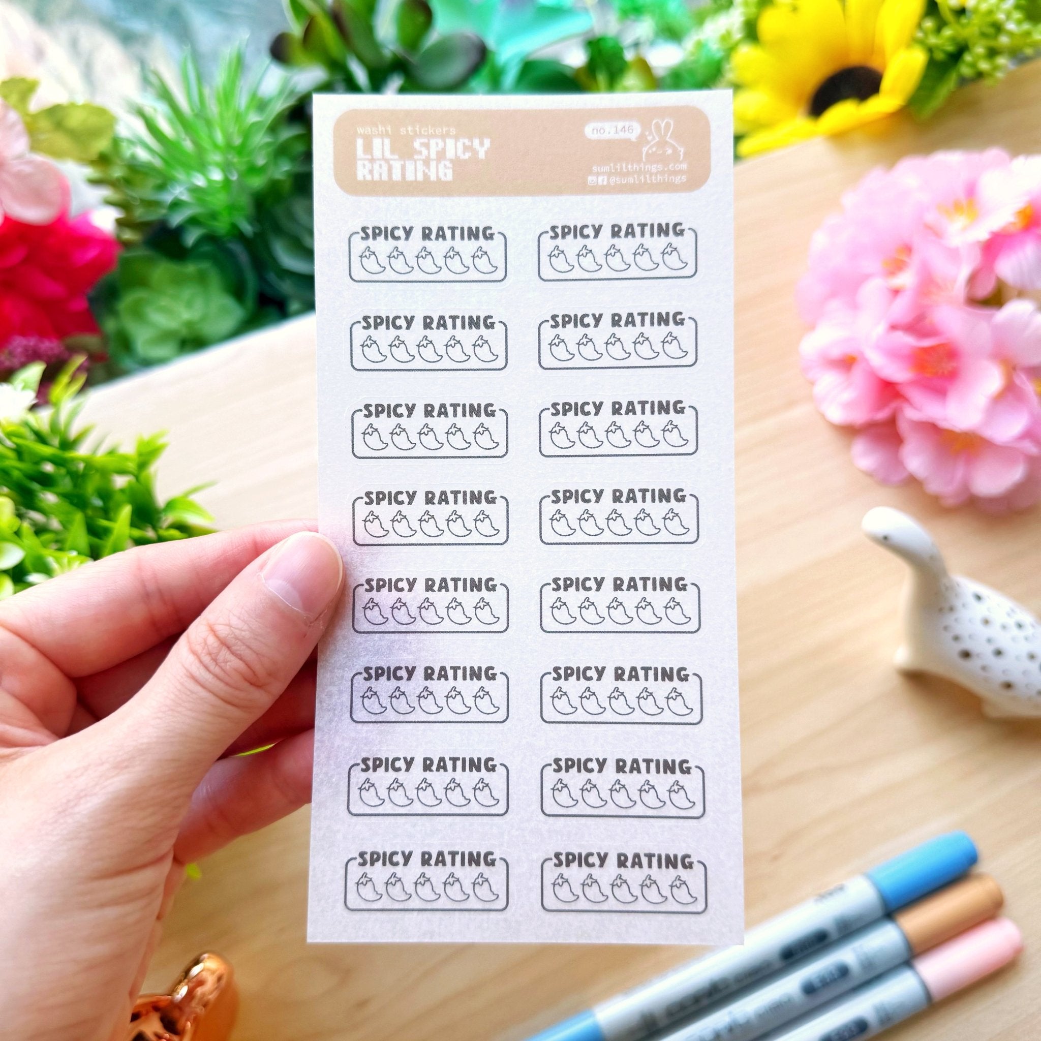 Washi Sticker - Lil' Spicy Rating - SumLilThings