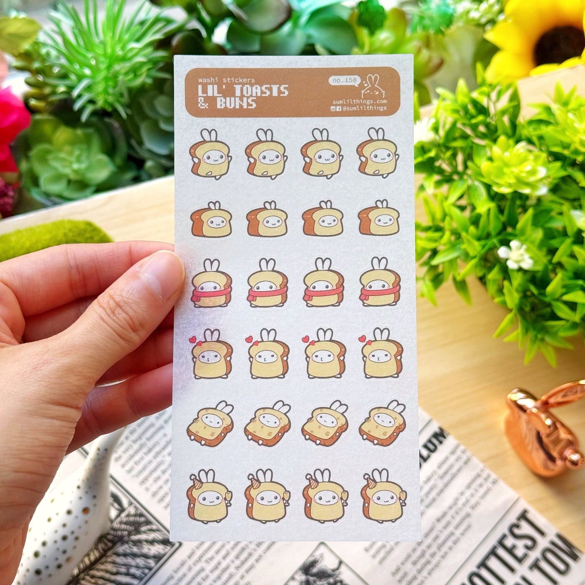 Washi Sticker - Lil’ Toasts & Buns - SumLilThings