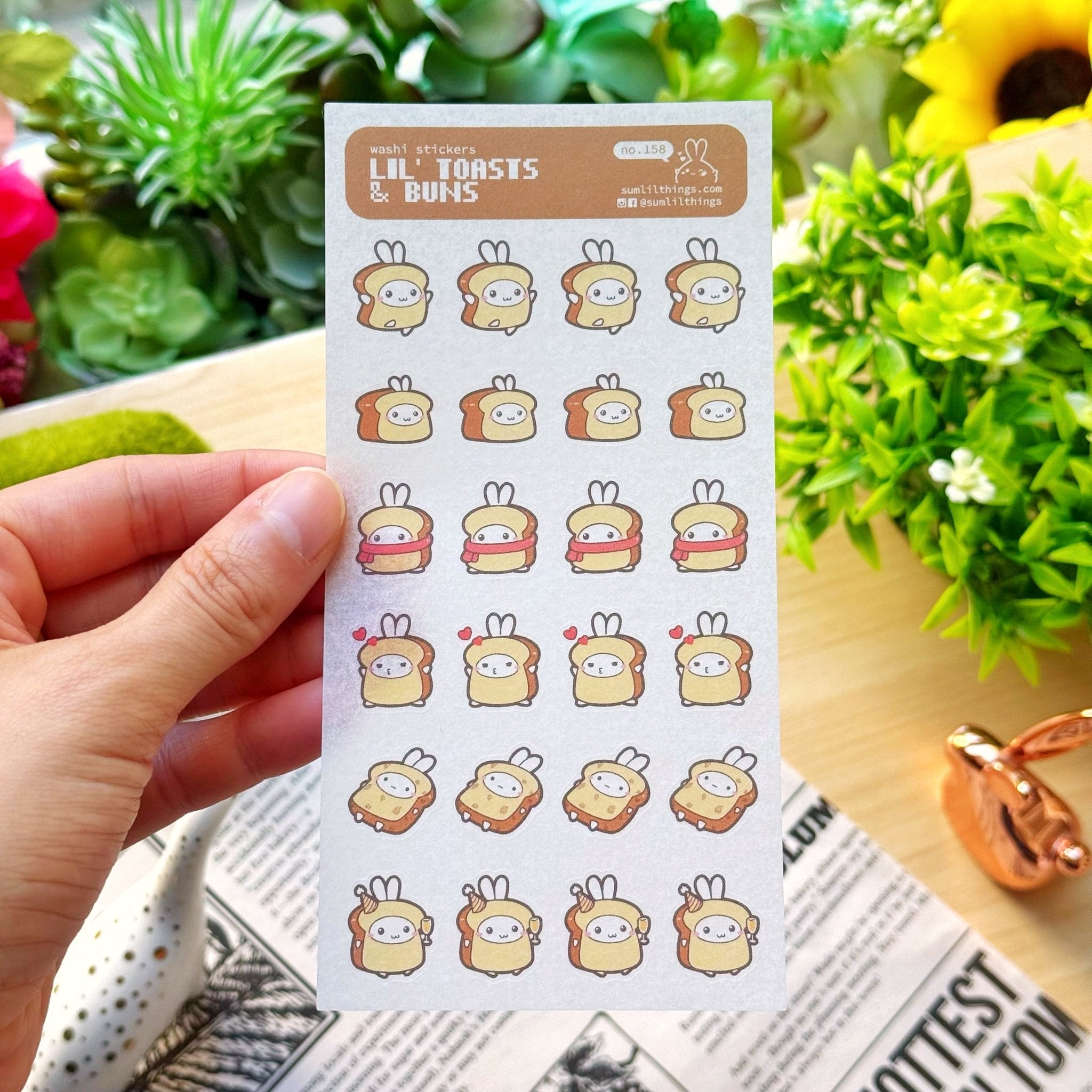 Washi Sticker - Lil’ Toasts & Buns - SumLilThings