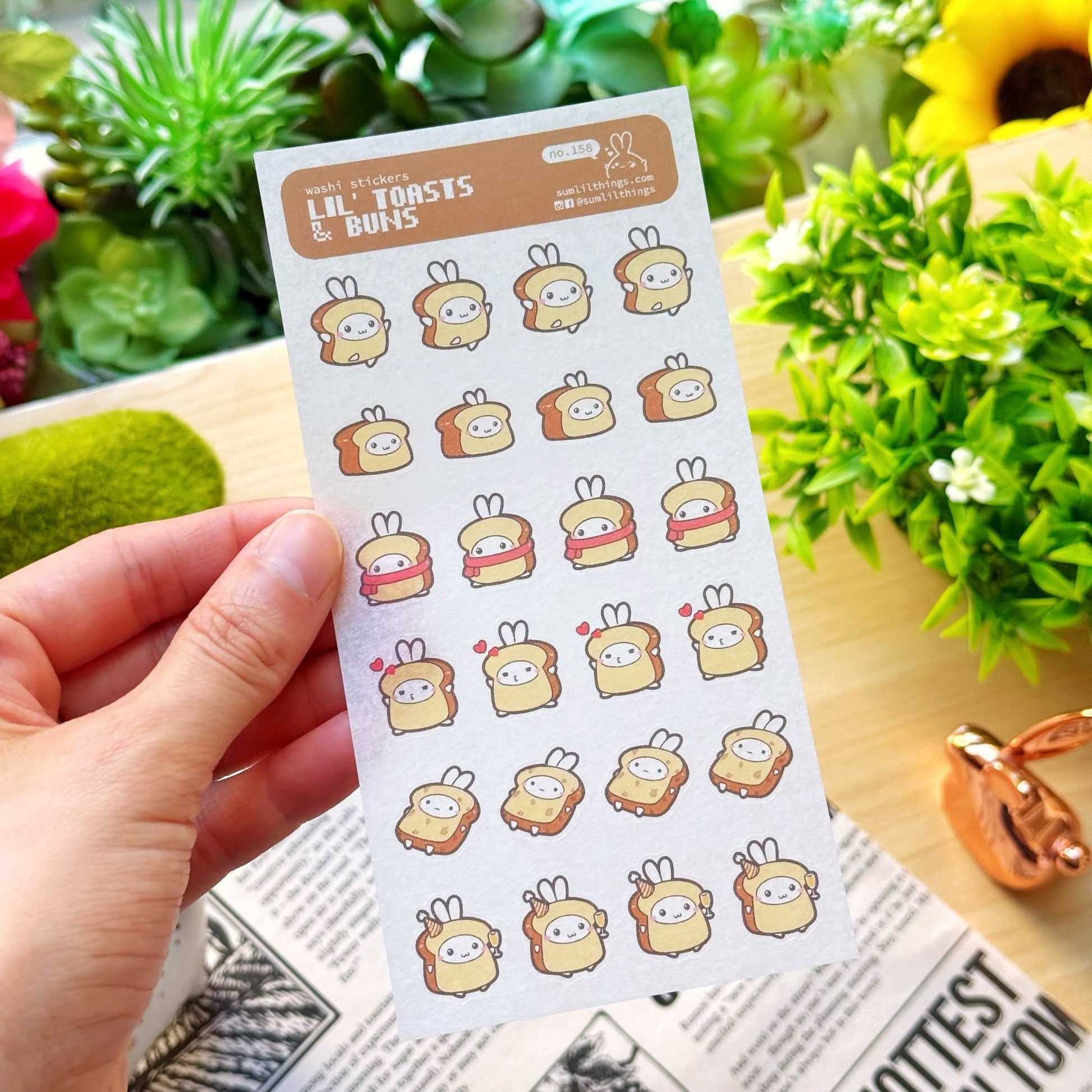 Washi Sticker - Lil’ Toasts & Buns - SumLilThings