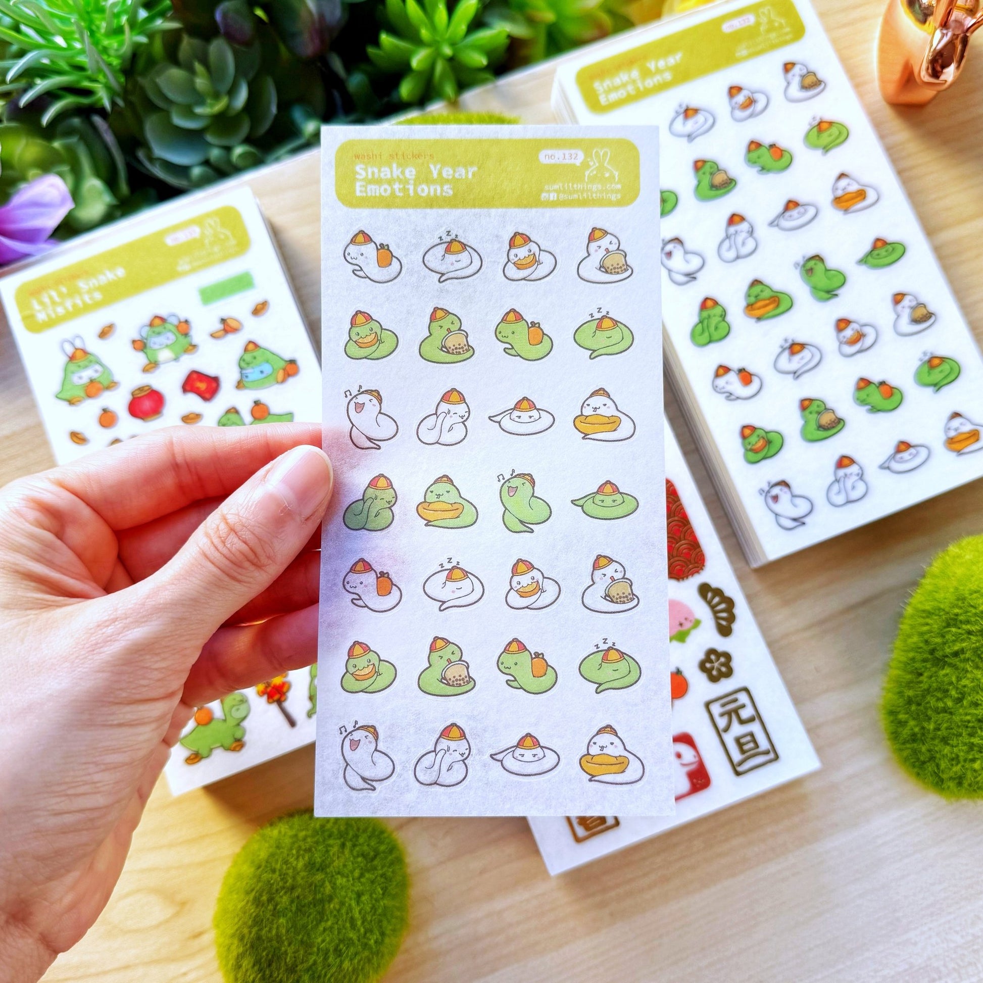 Washi Sticker - Snake Year Emotions - SumLilThings