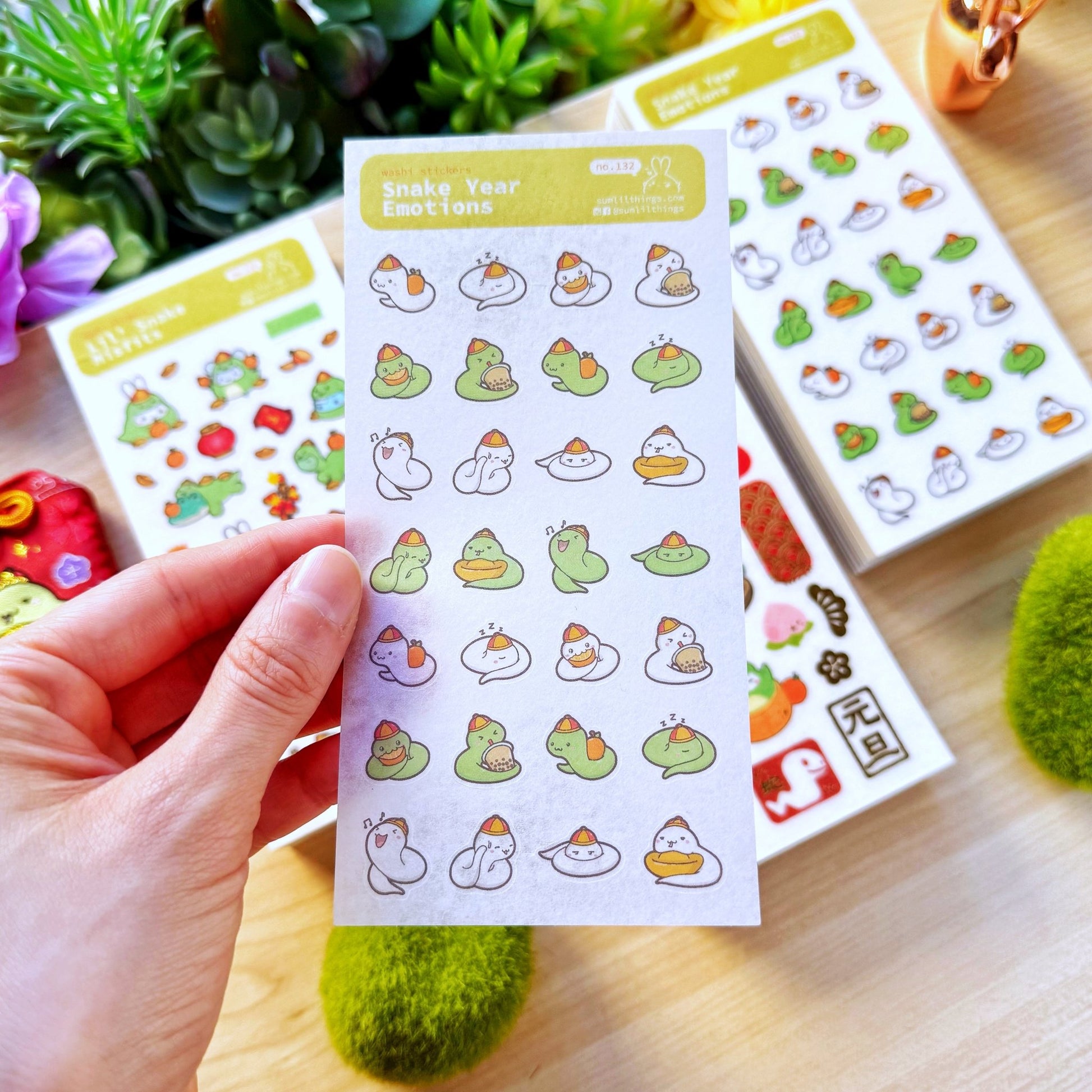 Washi Sticker - Snake Year Emotions - SumLilThings
