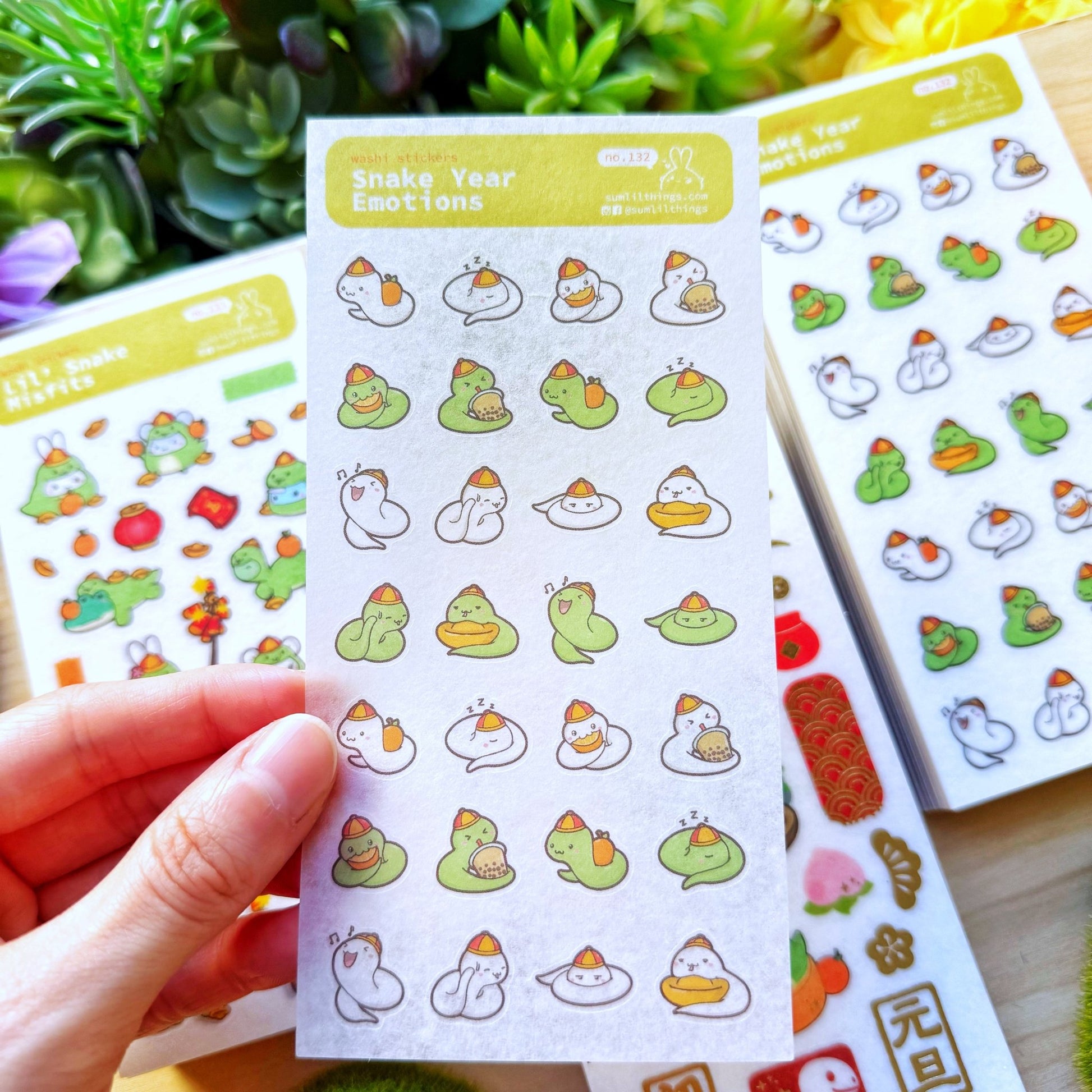 Washi Sticker - Snake Year Emotions - SumLilThings