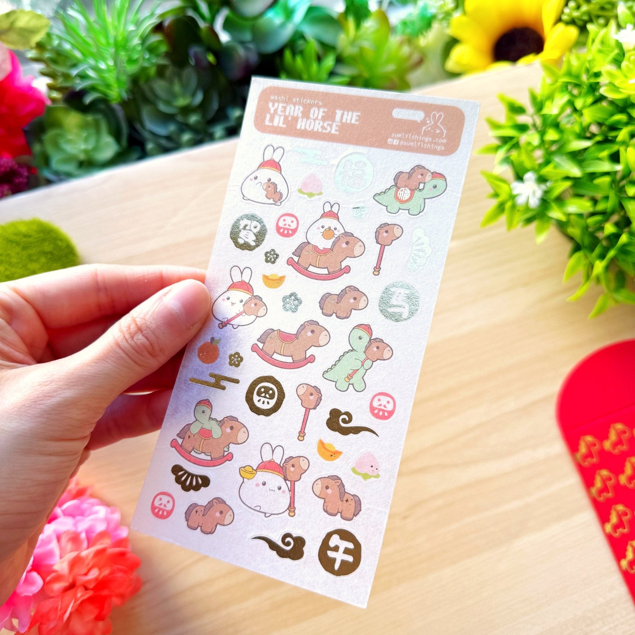 Washi Sticker - Year of the Lil' Horse (Gold Foil) - SumLilThings