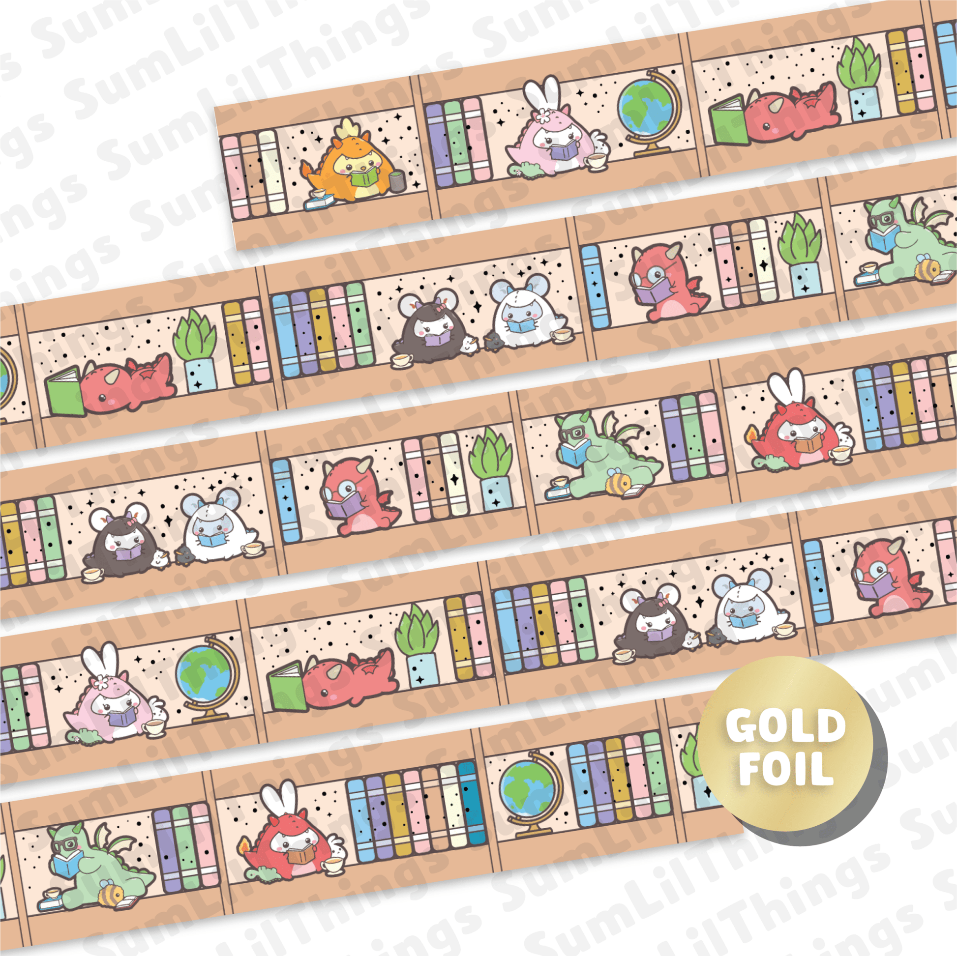 Washi Tape - Books, Dragons & Tea Collection - SumLilThings