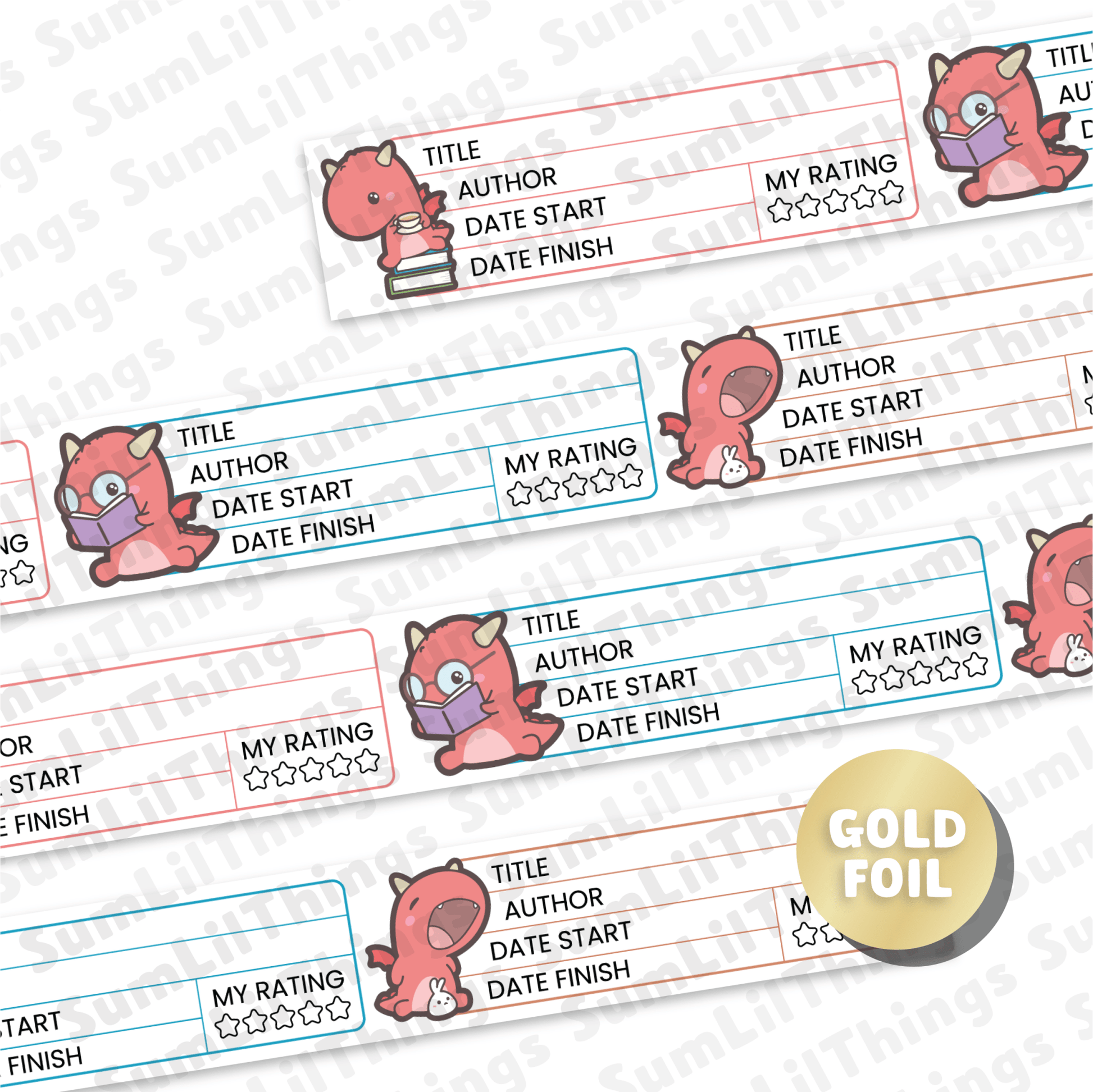 Washi Tape - Books, Dragons & Tea Collection - SumLilThings