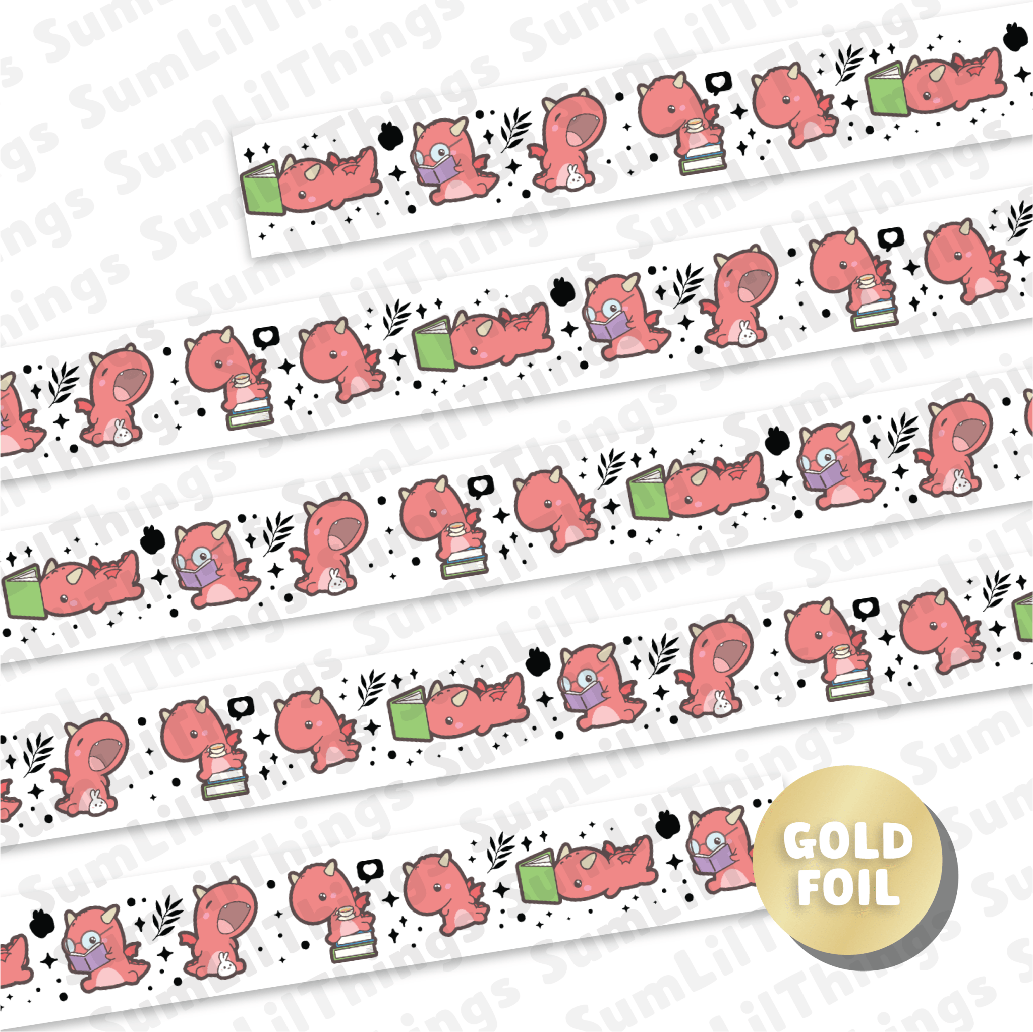 Washi Tape - Books, Dragons & Tea Collection - SumLilThings