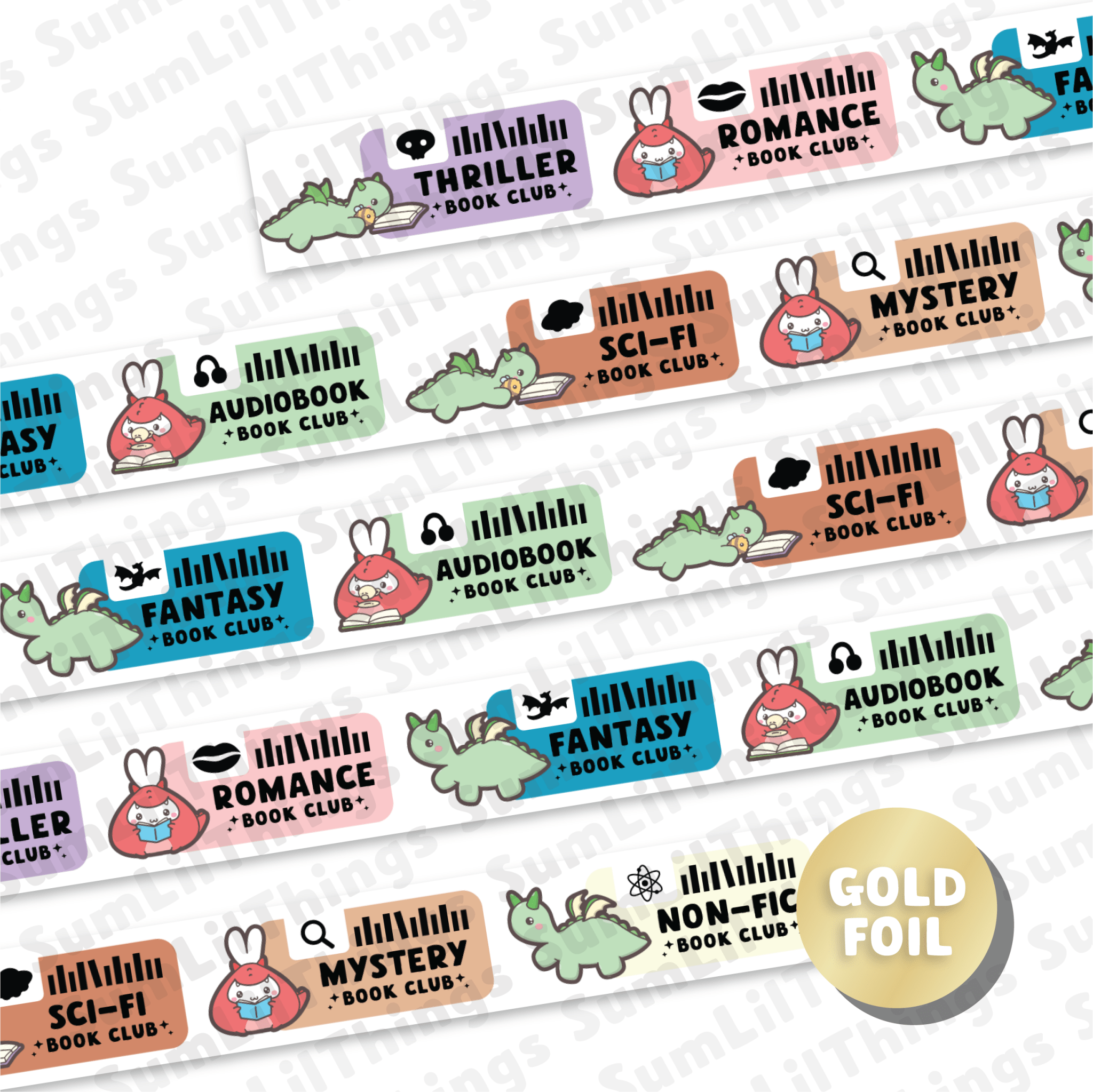 Washi Tape - Books, Dragons & Tea Collection - SumLilThings