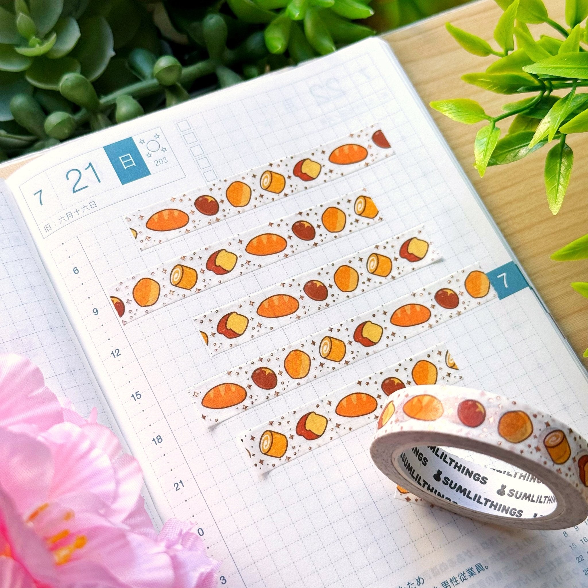 Washi Tape - Lil' Breads (10mm) - Gold Foil - SumLilThings