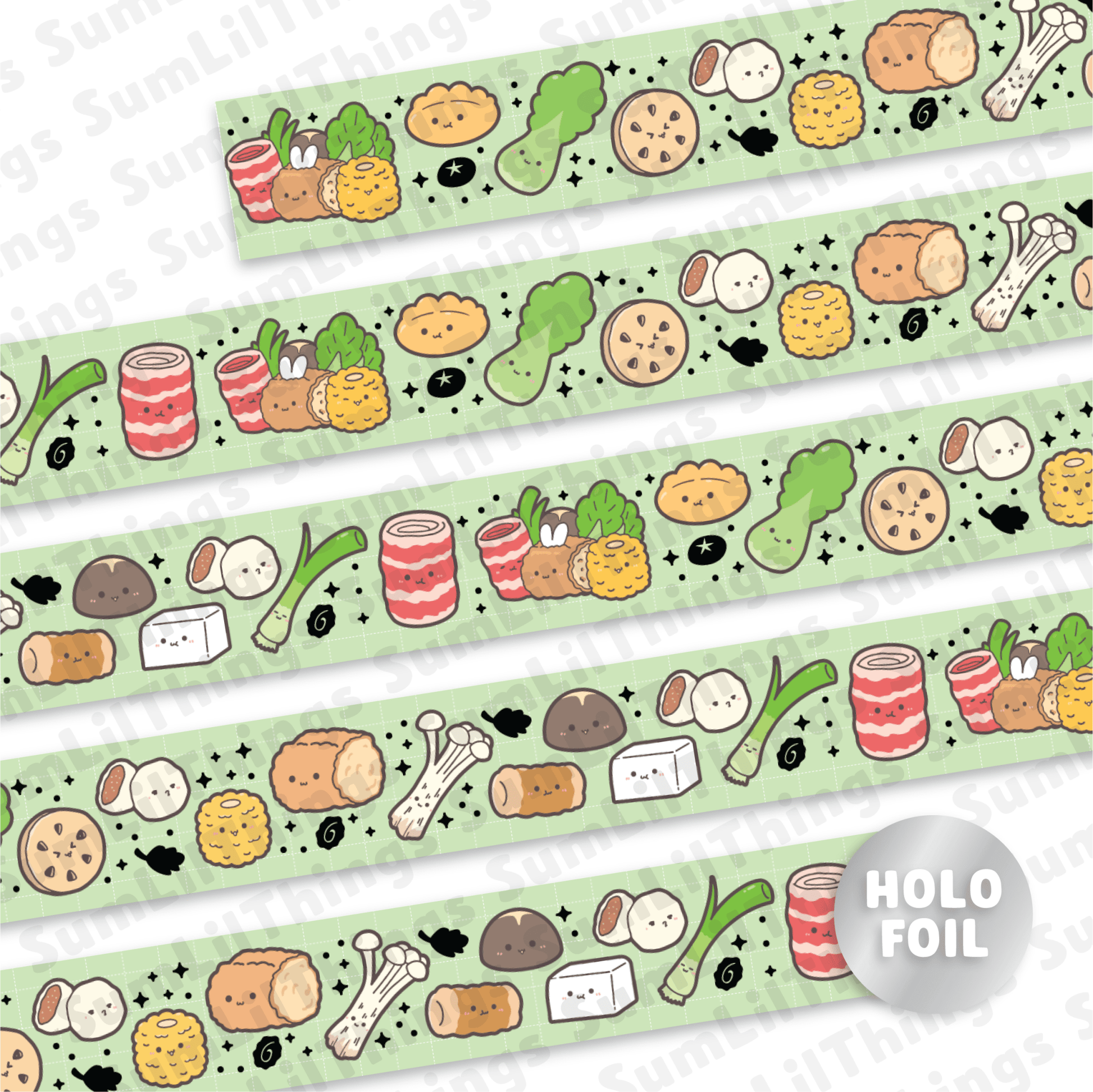 Washi Tape - Lil' Cozy Hot Pot Collection (Holo Foil) - SumLilThings
