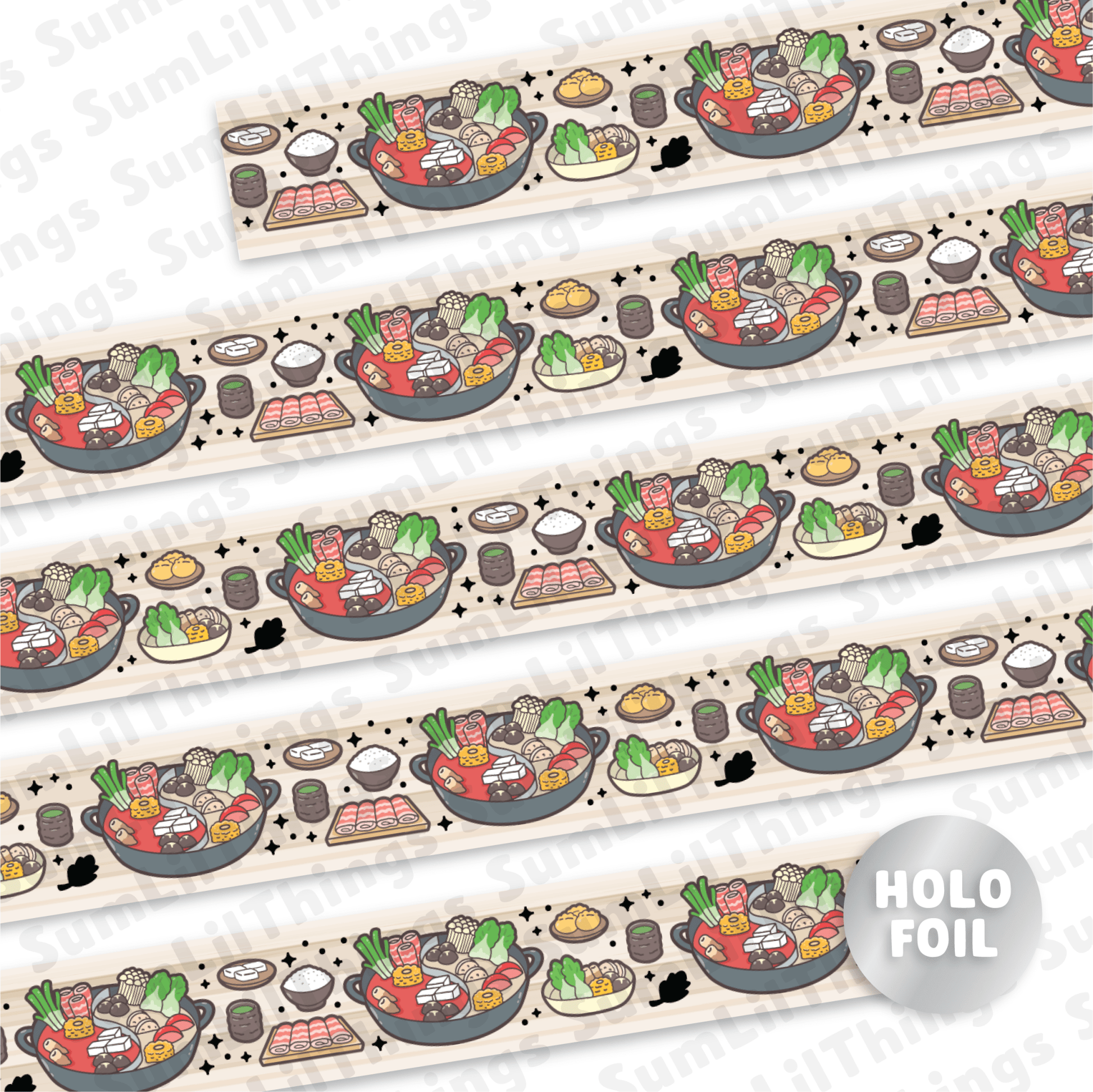 Washi Tape - Lil' Cozy Hot Pot Collection (Holo Foil) - SumLilThings