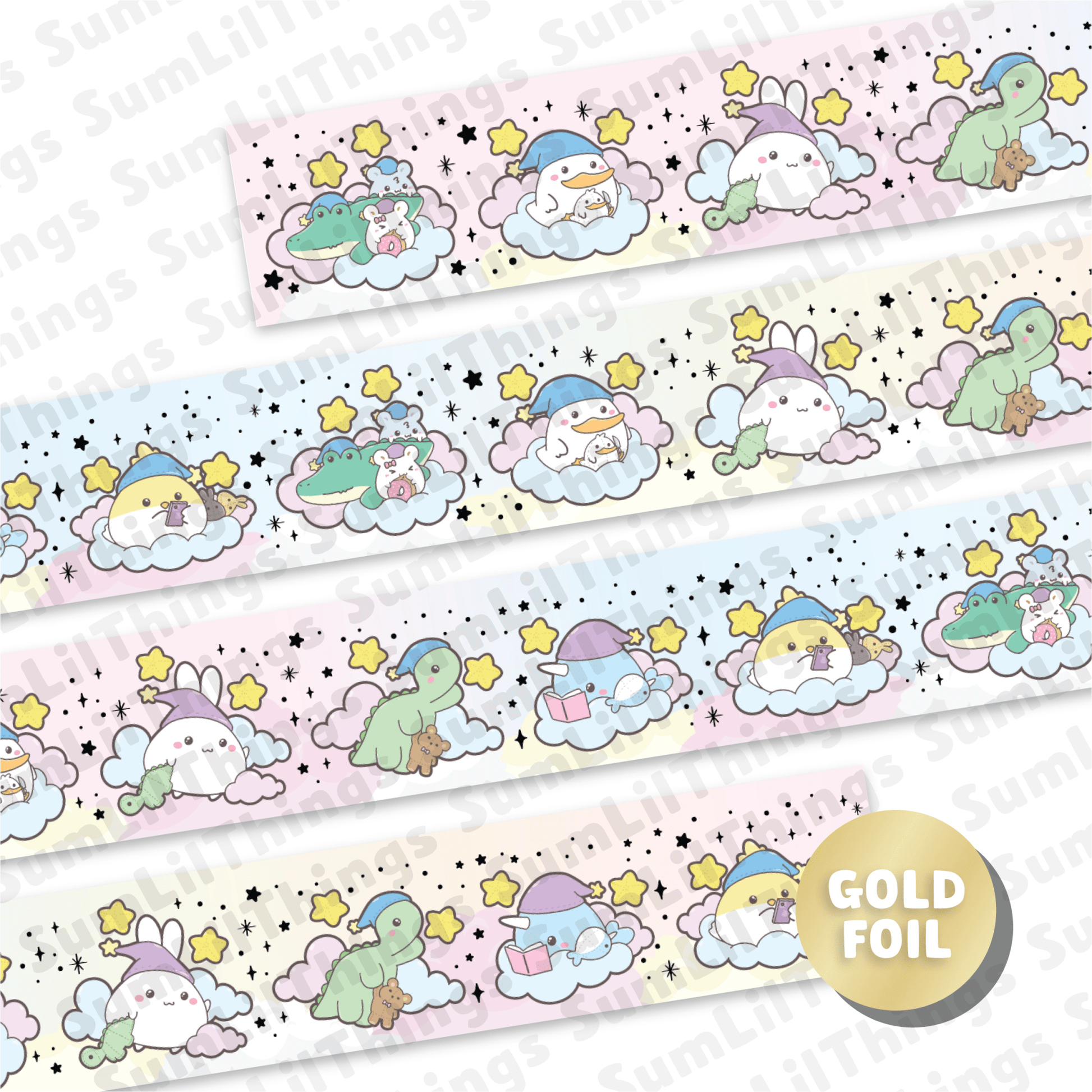 Washi Tape - Lil' Fluff & Dreams Collection (Gold Foil) - SumLilThings