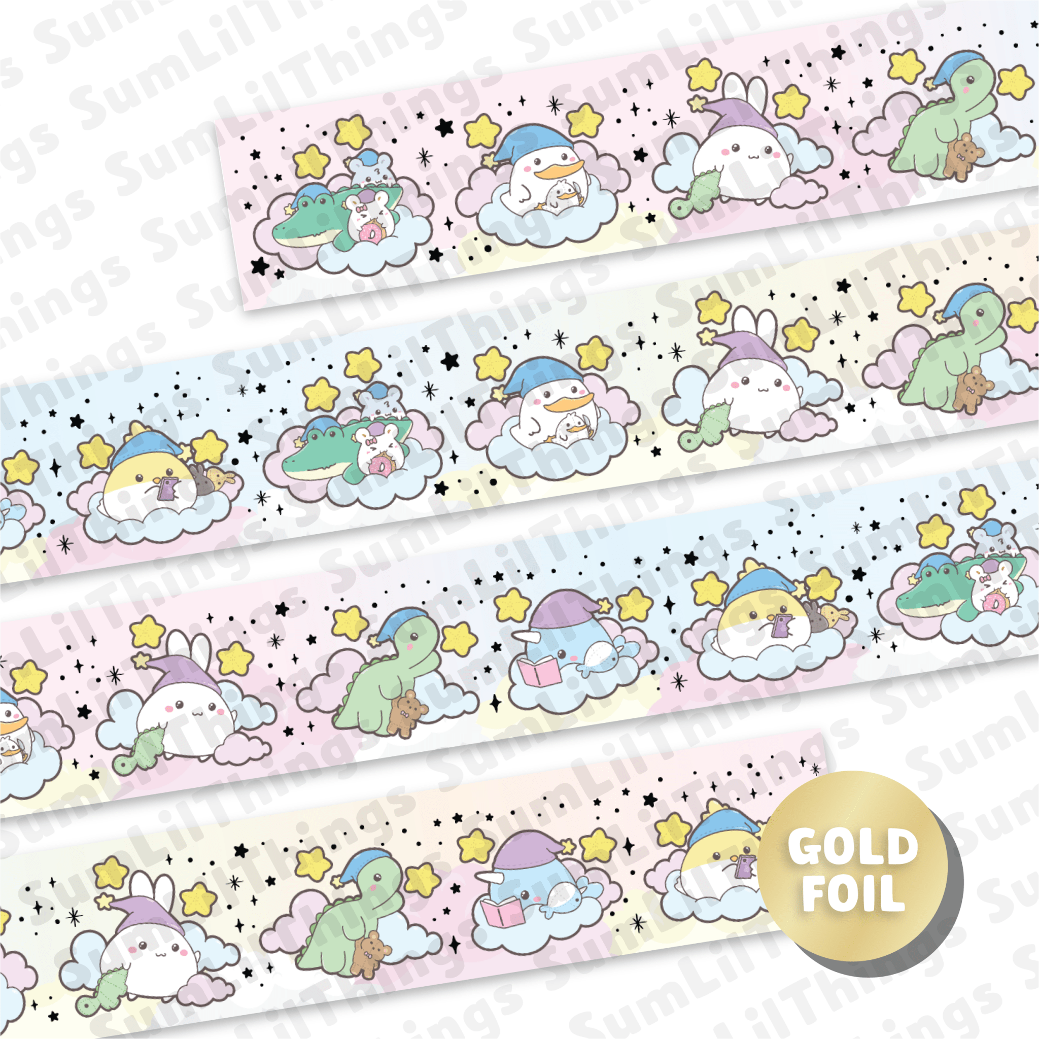Washi Tape - Lil' Fluff & Dreams Collection (Gold Foil) - SumLilThings