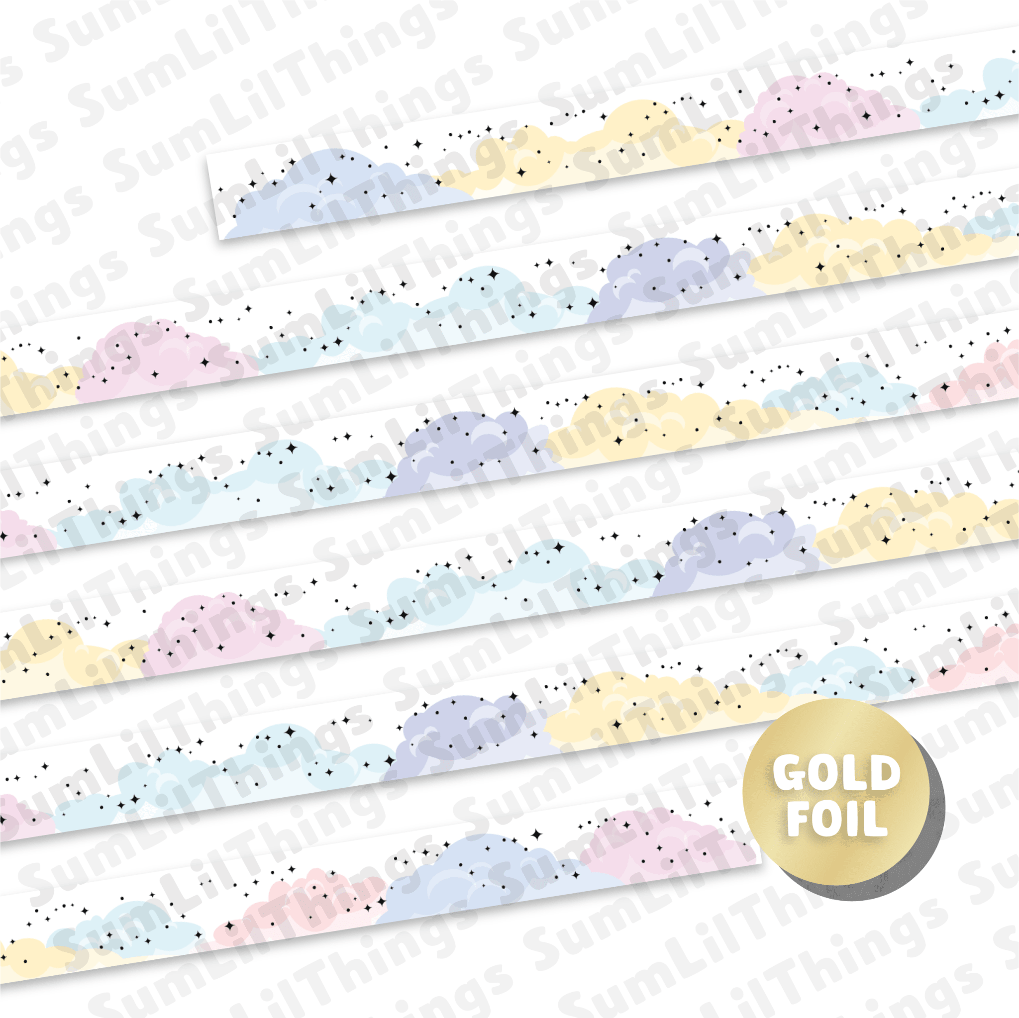 Washi Tape - Lil' Fluff & Dreams Collection (Gold Foil) - SumLilThings