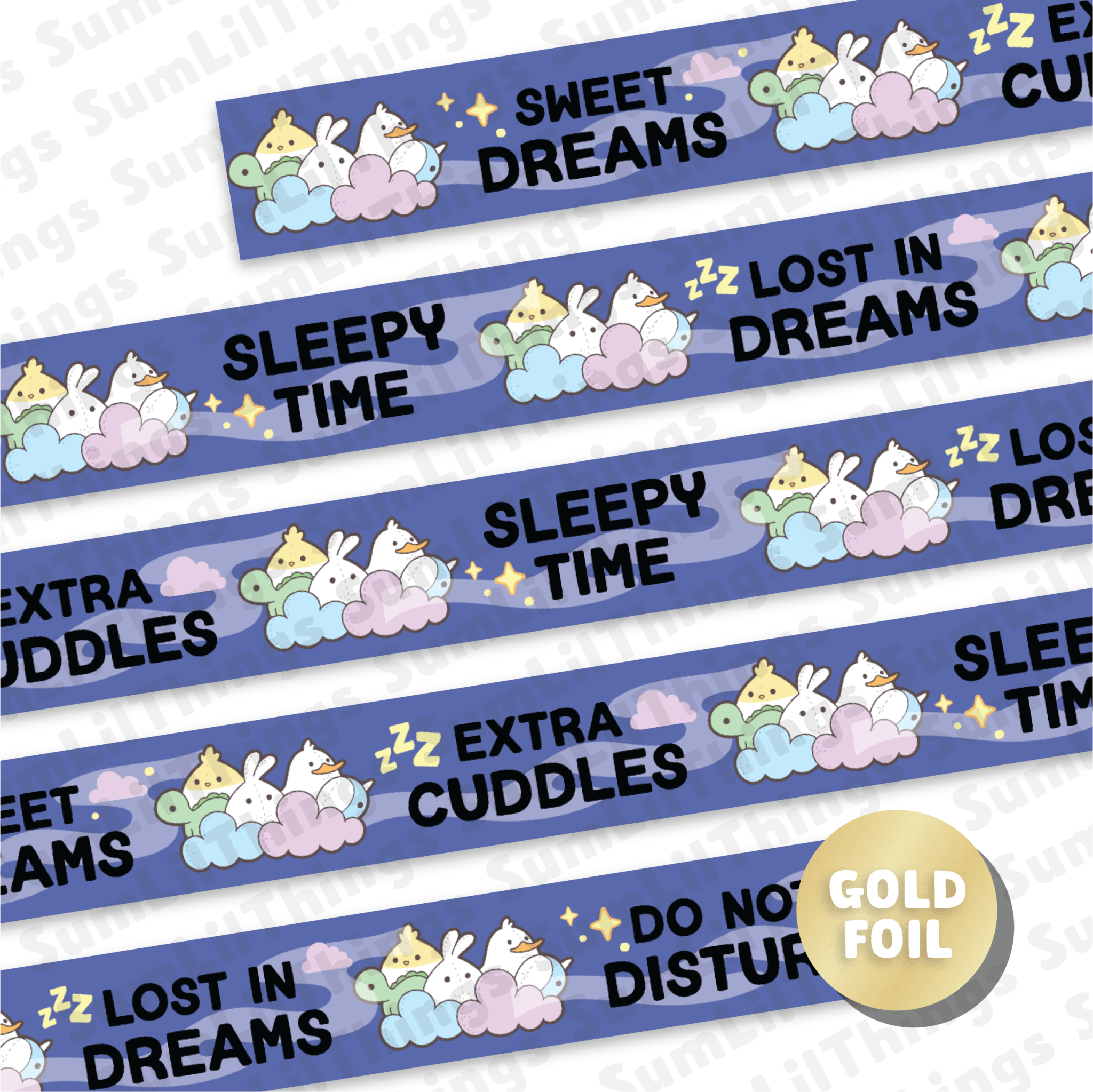 Washi Tape - Lil' Fluff & Dreams Collection (Gold Foil) - SumLilThings