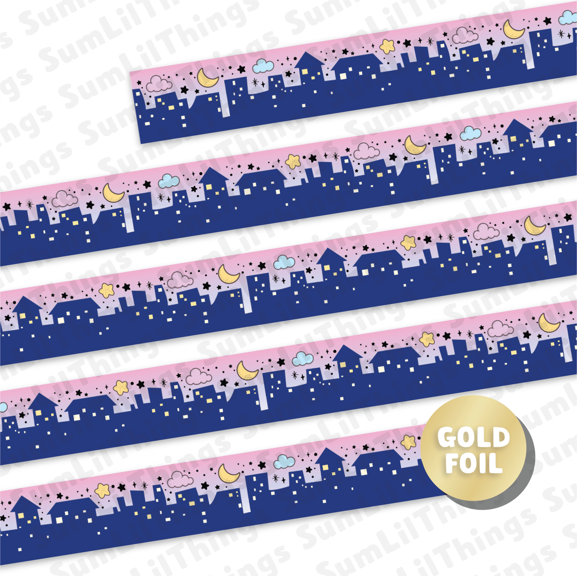 Washi Tape - Lil' Fluff & Dreams Collection (Gold Foil) - SumLilThings