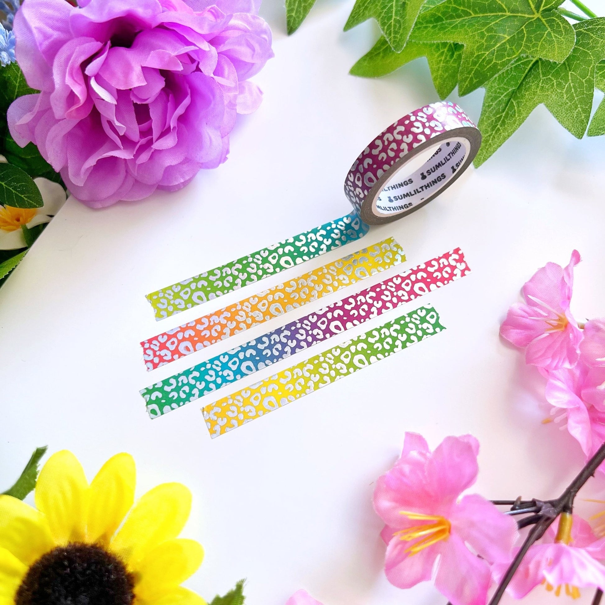 Washi Tape - Lil’ Neon Leopard Print - Holo Foil - 10mm - SumLilThings