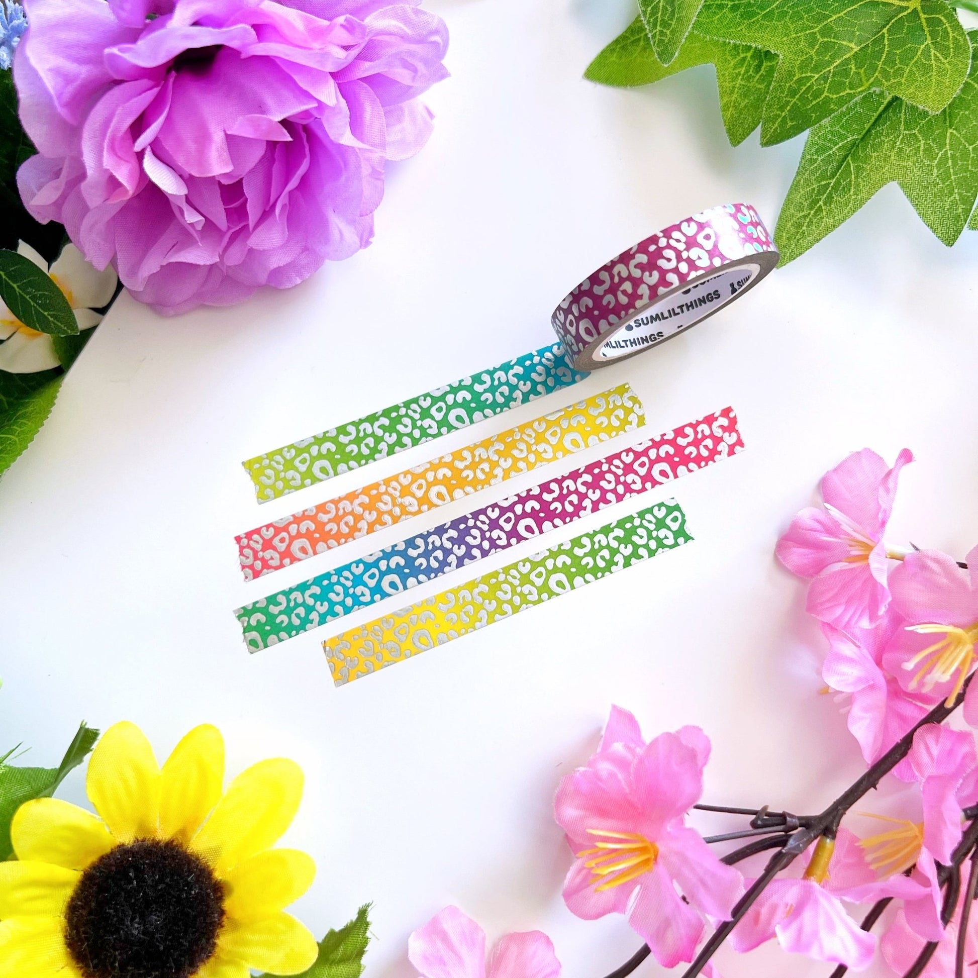 Washi Tape - Lil’ Neon Leopard Print - Holo Foil - 10mm - SumLilThings