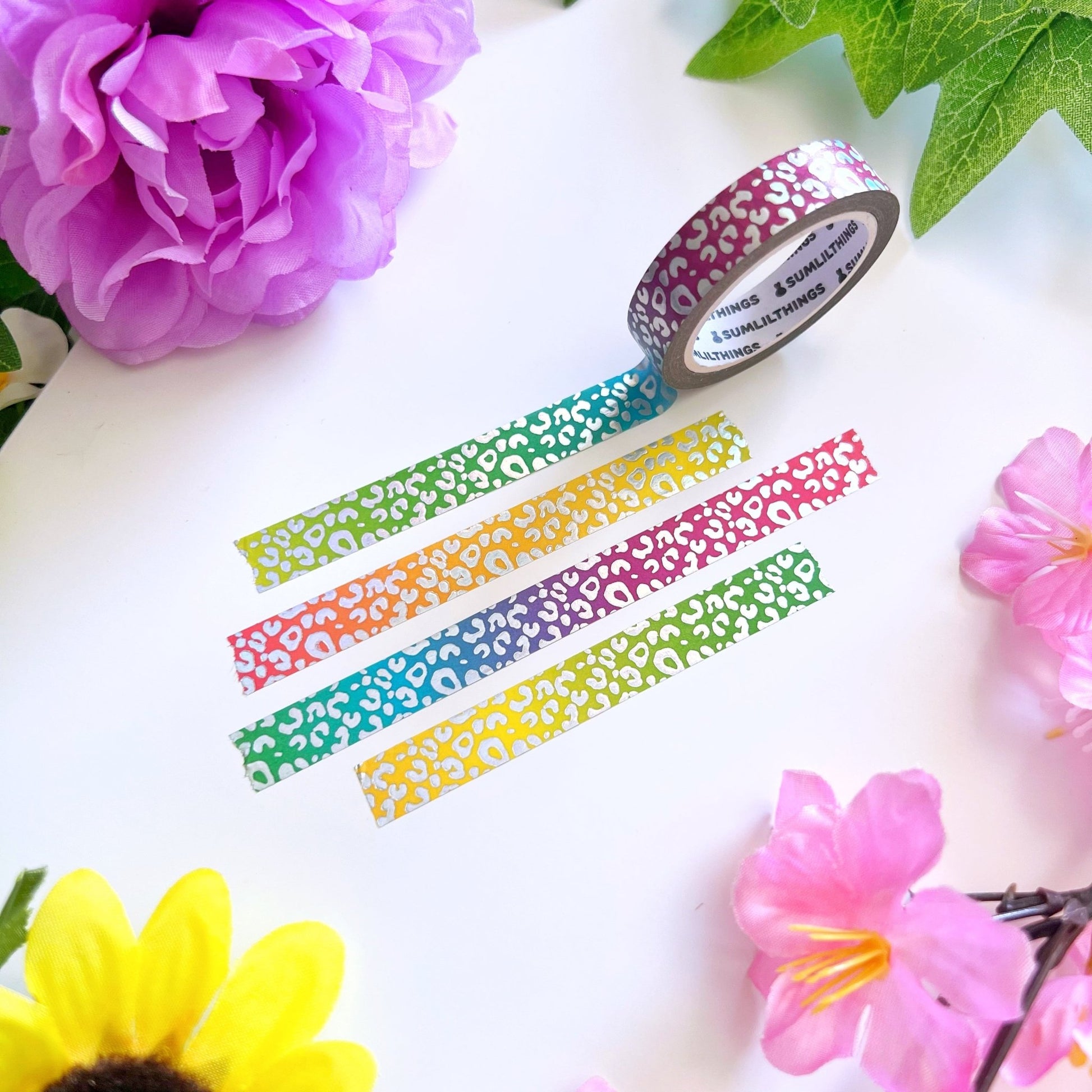 Washi Tape - Lil’ Neon Leopard Print - Holo Foil - 10mm - SumLilThings