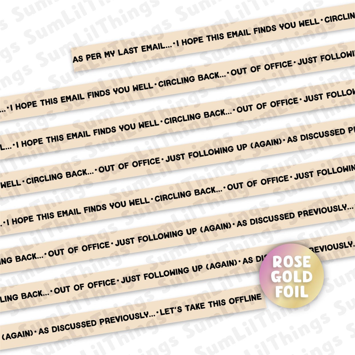 Washi Tape - Lil' Office Life Collection (Rose Gold Foil) - SumLilThings