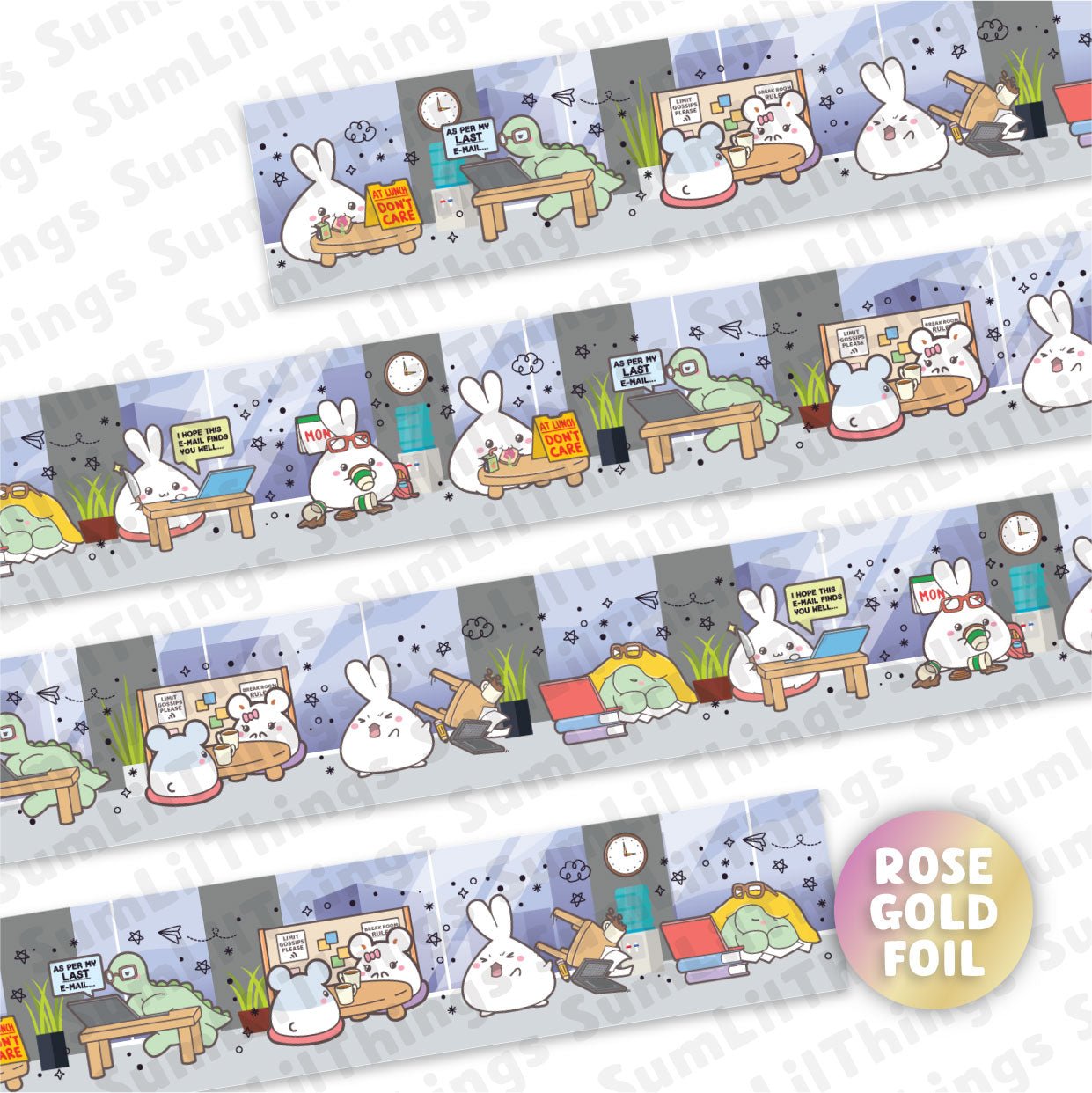 Washi Tape - Lil' Office Life Collection (Rose Gold Foil) - SumLilThings