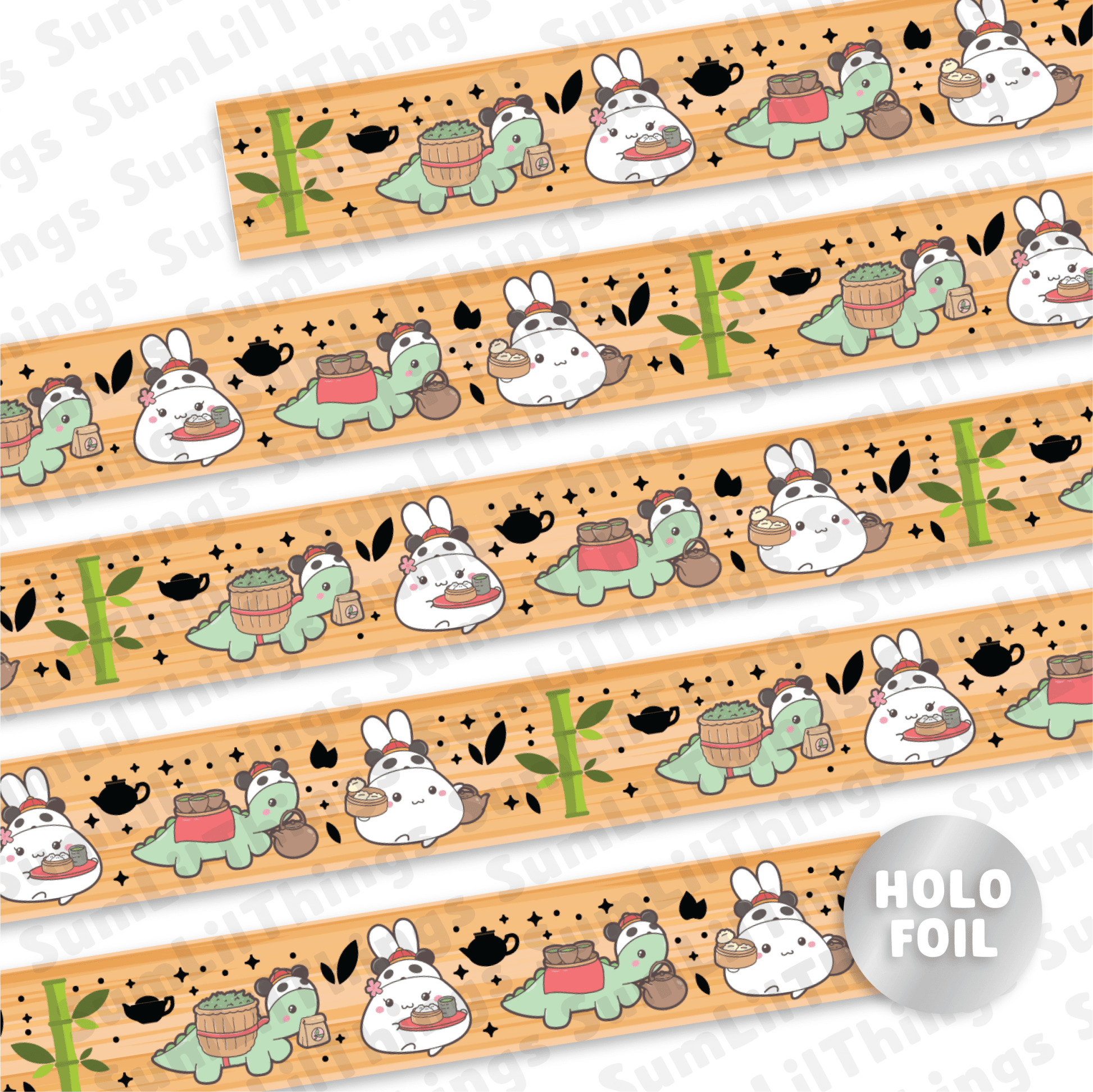 Washi Tape - Lil' Panda Teahouse Collection (Holo Foil) - SumLilThings